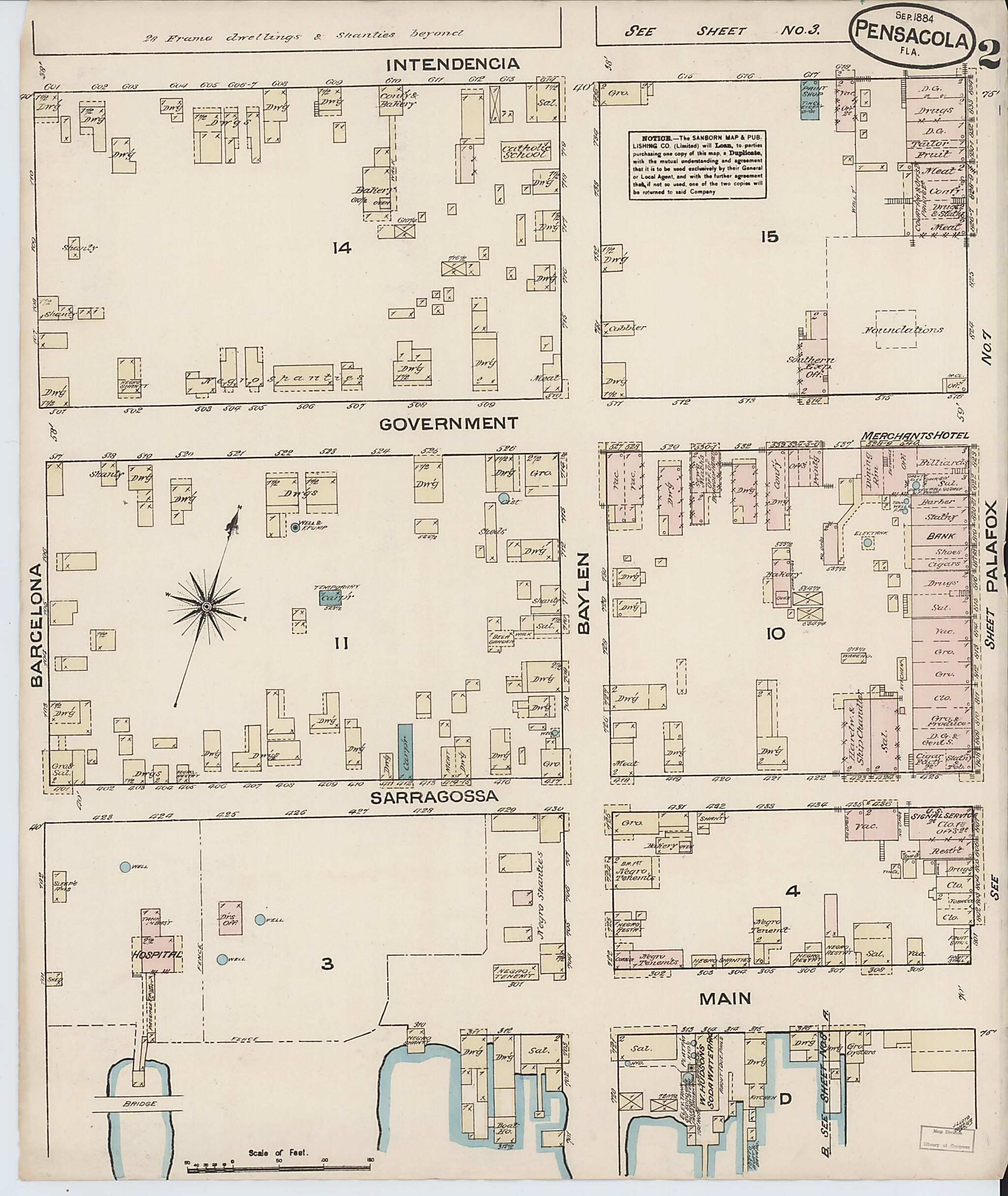This old map of Woolsey, Escambia County, Florida was created by Sanborn Map Company in 1884