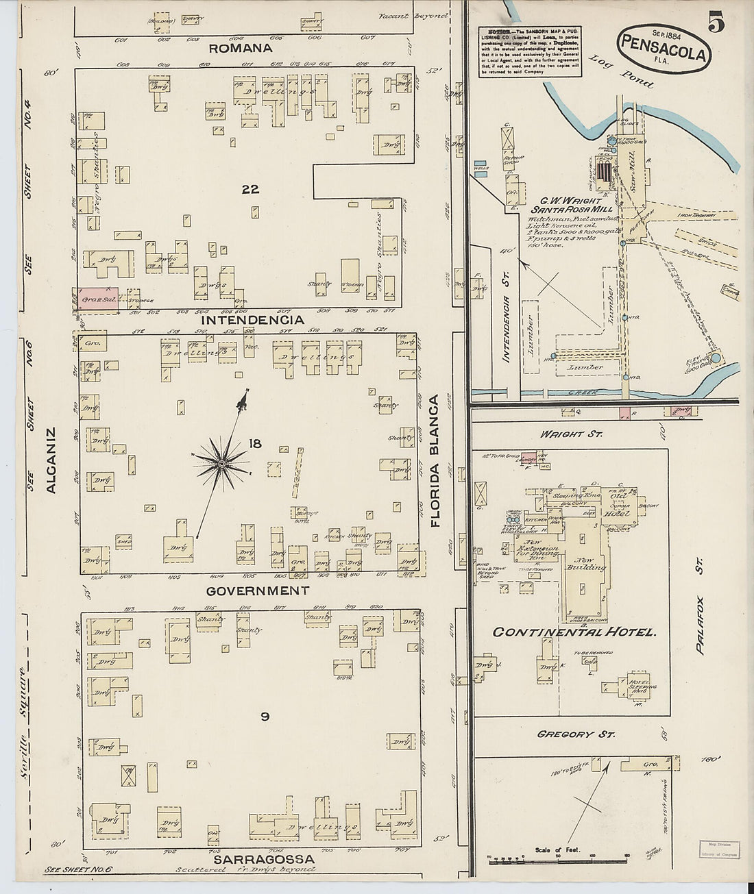 This old map of Woolsey, Escambia County, Florida was created by Sanborn Map Company in 1884