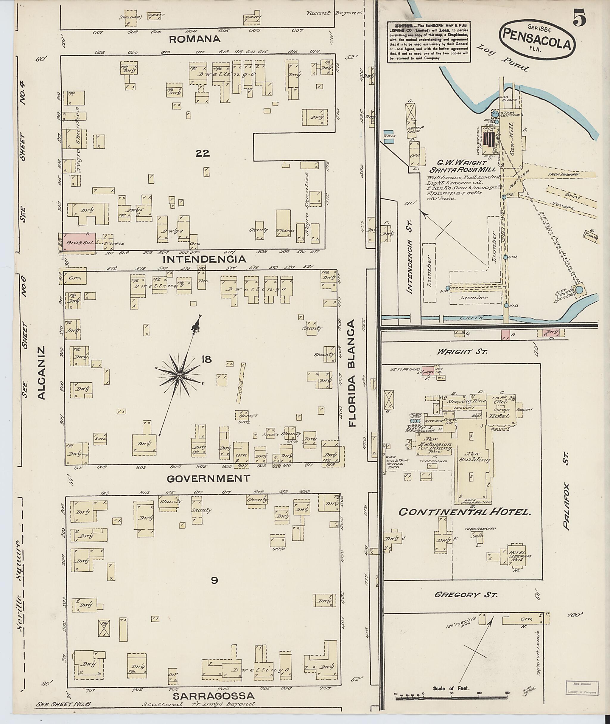 This old map of Woolsey, Escambia County, Florida was created by Sanborn Map Company in 1884