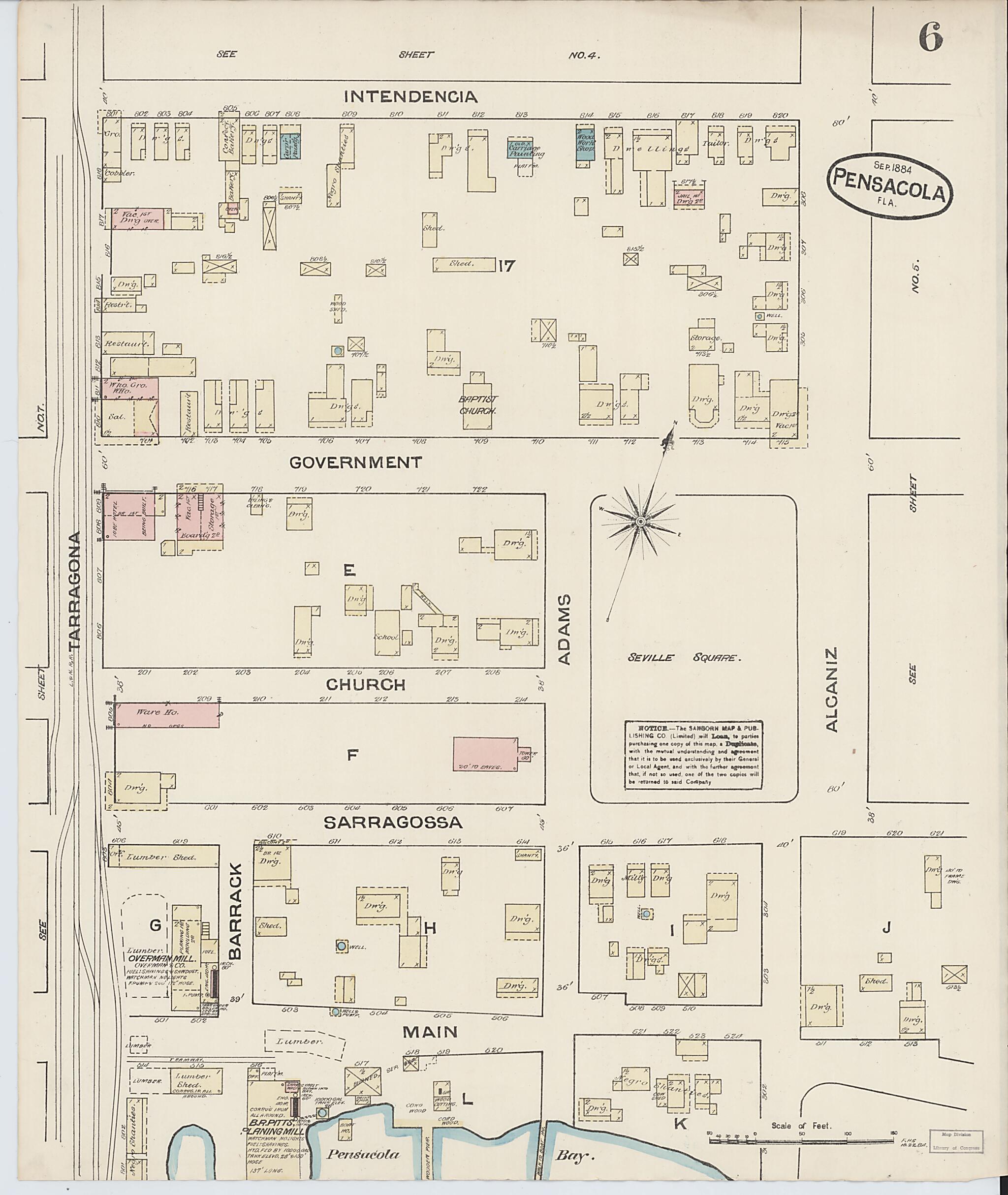 This old map of Woolsey, Escambia County, Florida was created by Sanborn Map Company in 1884