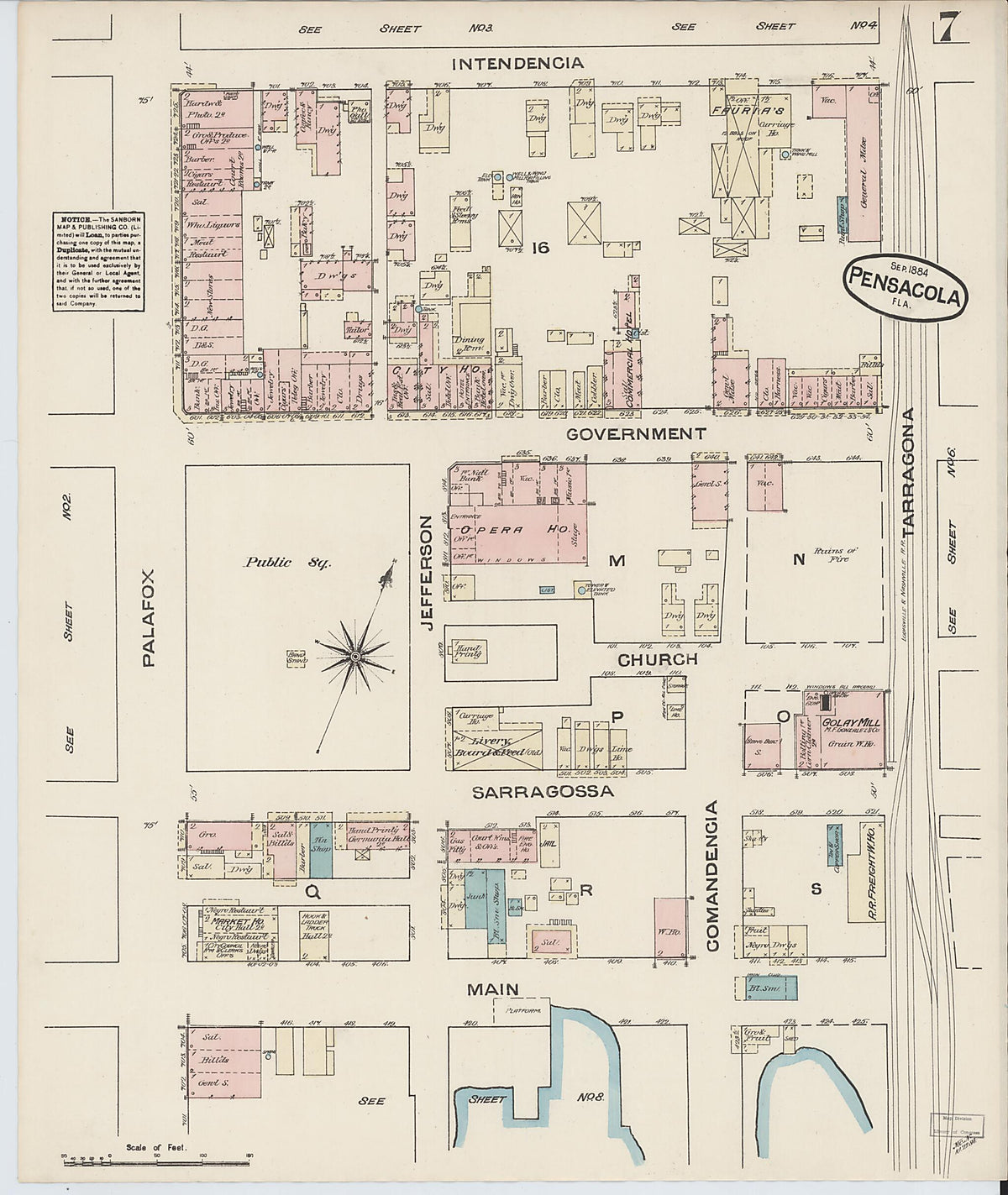 Pensacola, Escambia County, Florida 1884 (Sheet 7) by Relic Map Company