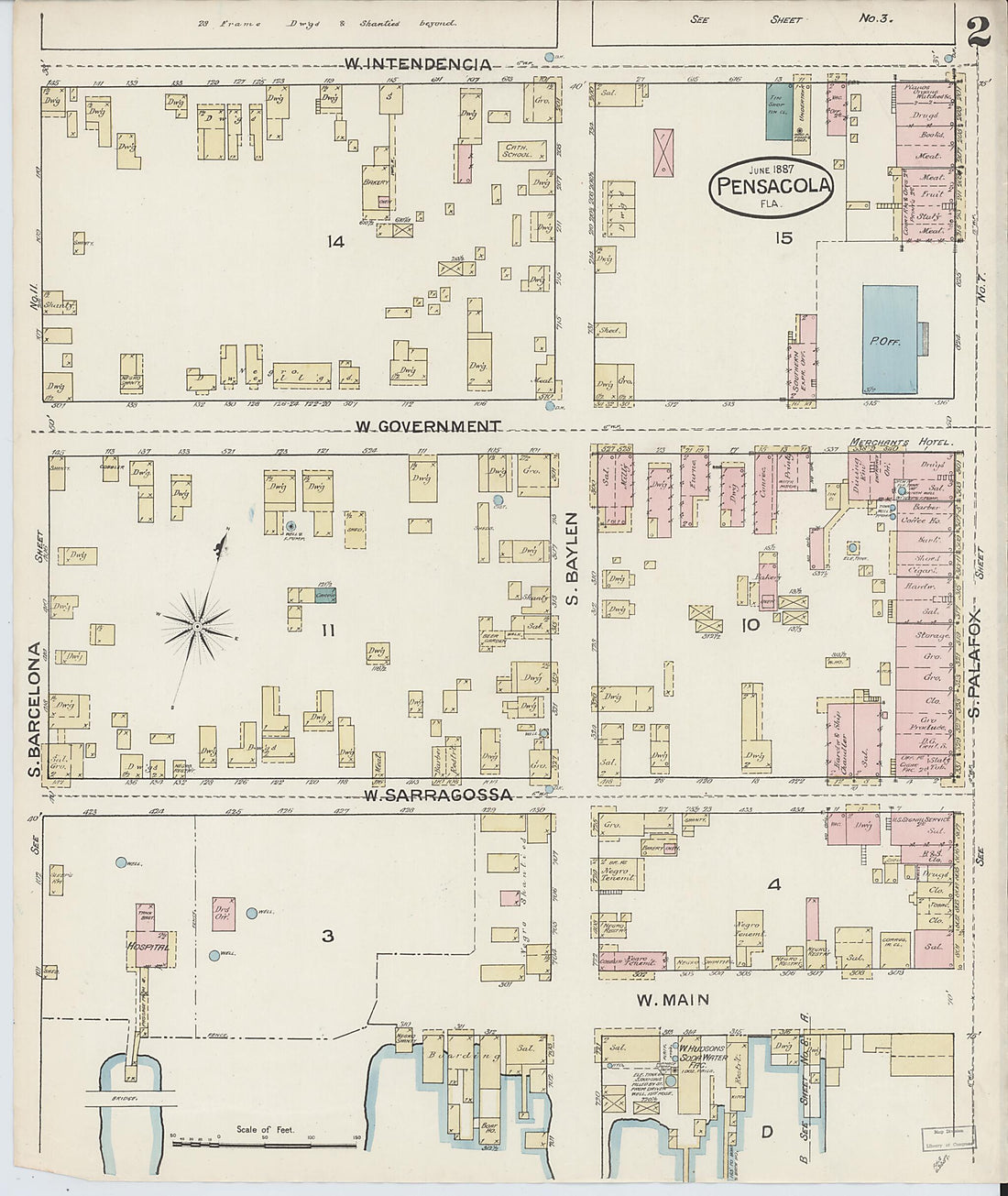 This old map of Woolsey, Escambia County, Florida was created by Sanborn Map Company in 1887