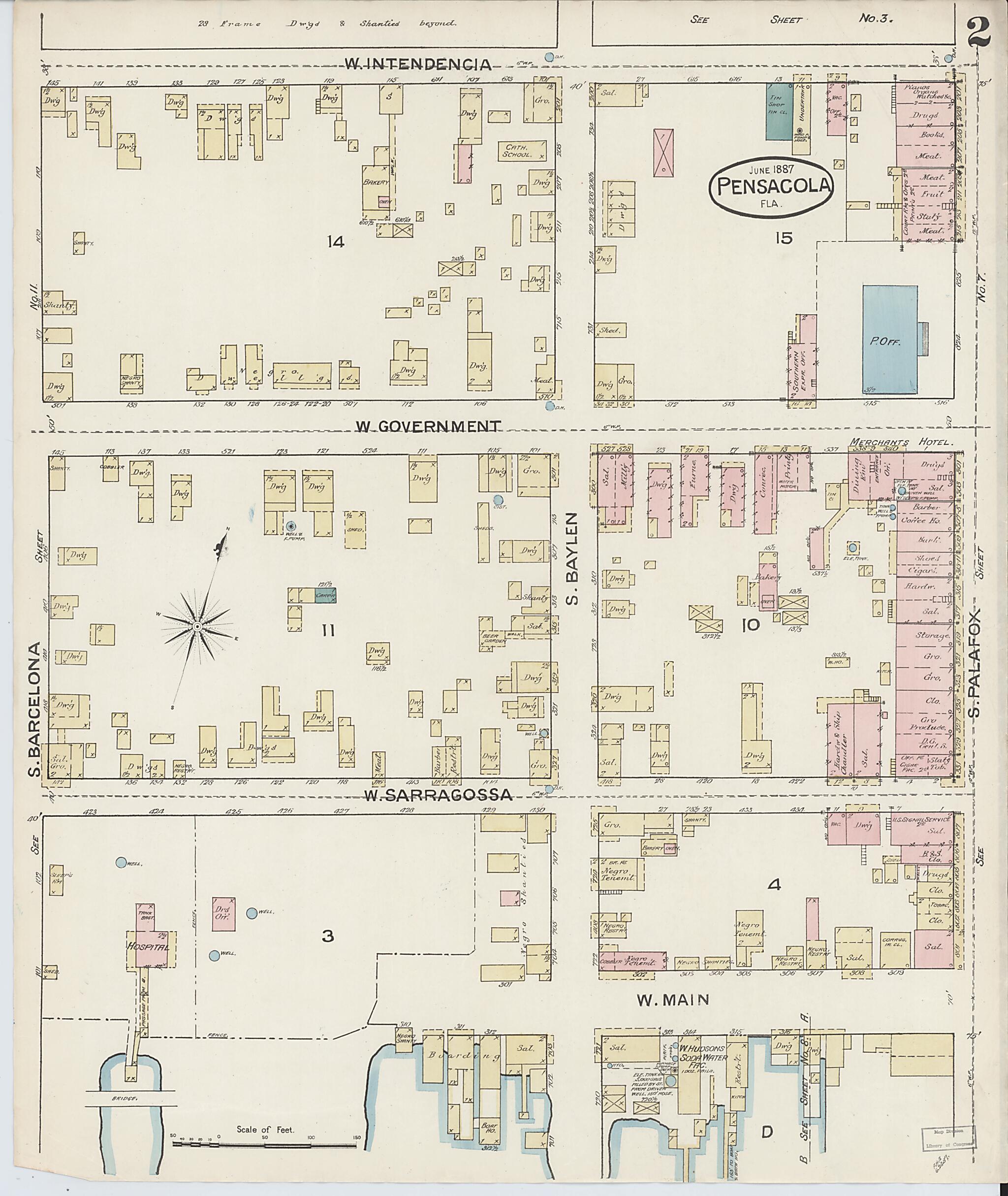 This old map of Woolsey, Escambia County, Florida was created by Sanborn Map Company in 1887