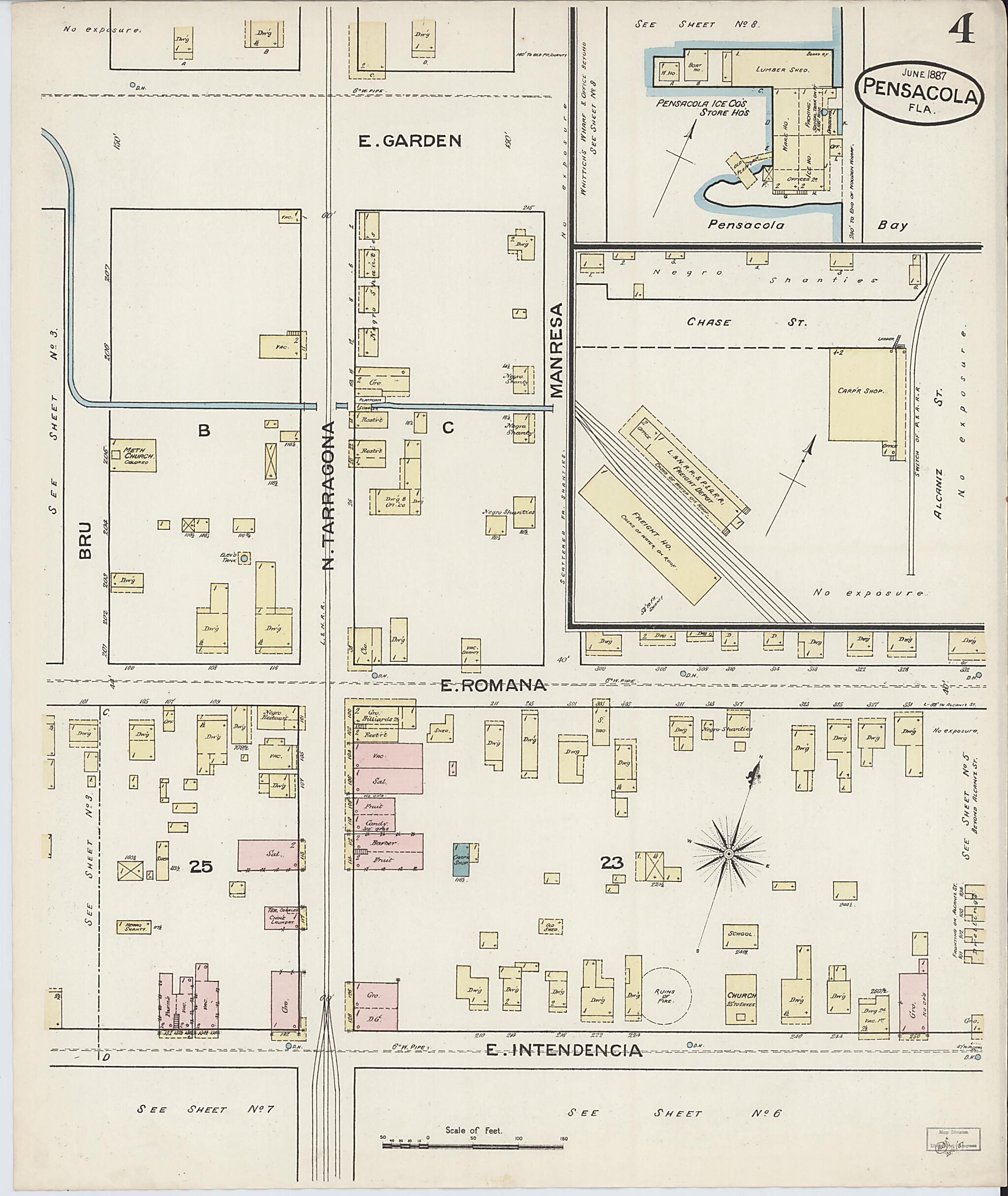 This old map of Woolsey, Escambia County, Florida was created by Sanborn Map Company in 1887