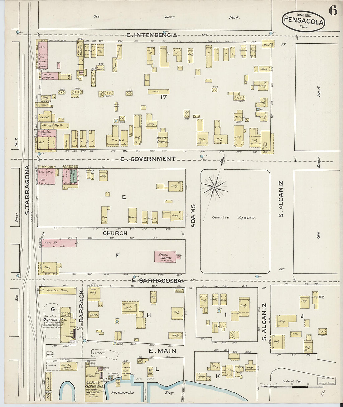 This old map of Woolsey, Escambia County, Florida was created by Sanborn Map Company in 1887