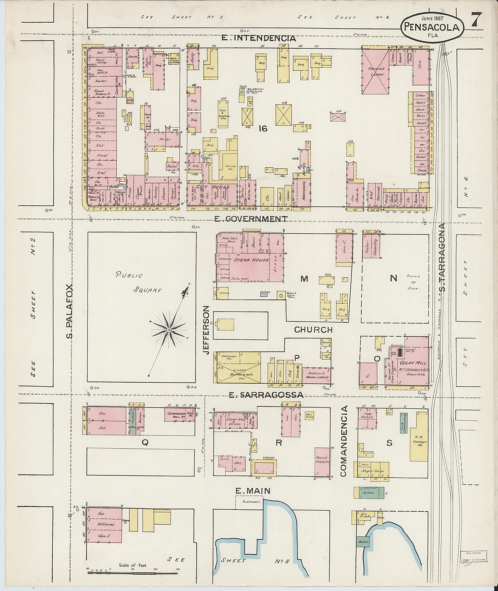 This old map of Woolsey, Escambia County, Florida was created by Sanborn Map Company in 1887