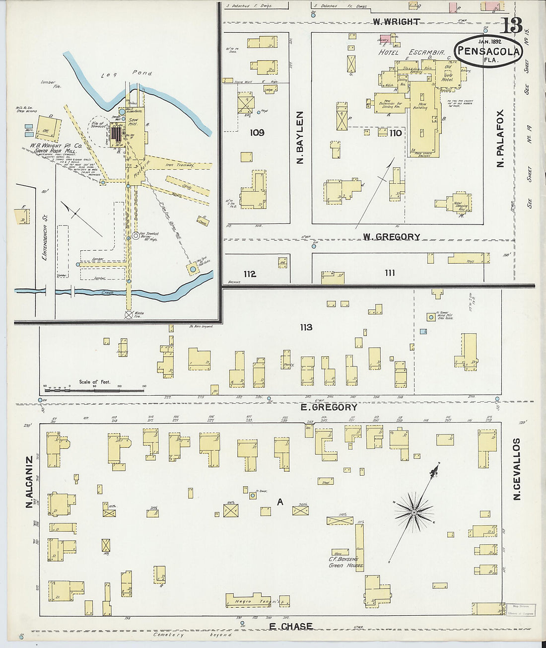 This old map of Woolsey, Escambia County, Florida was created by Sanborn Map Company in 1892