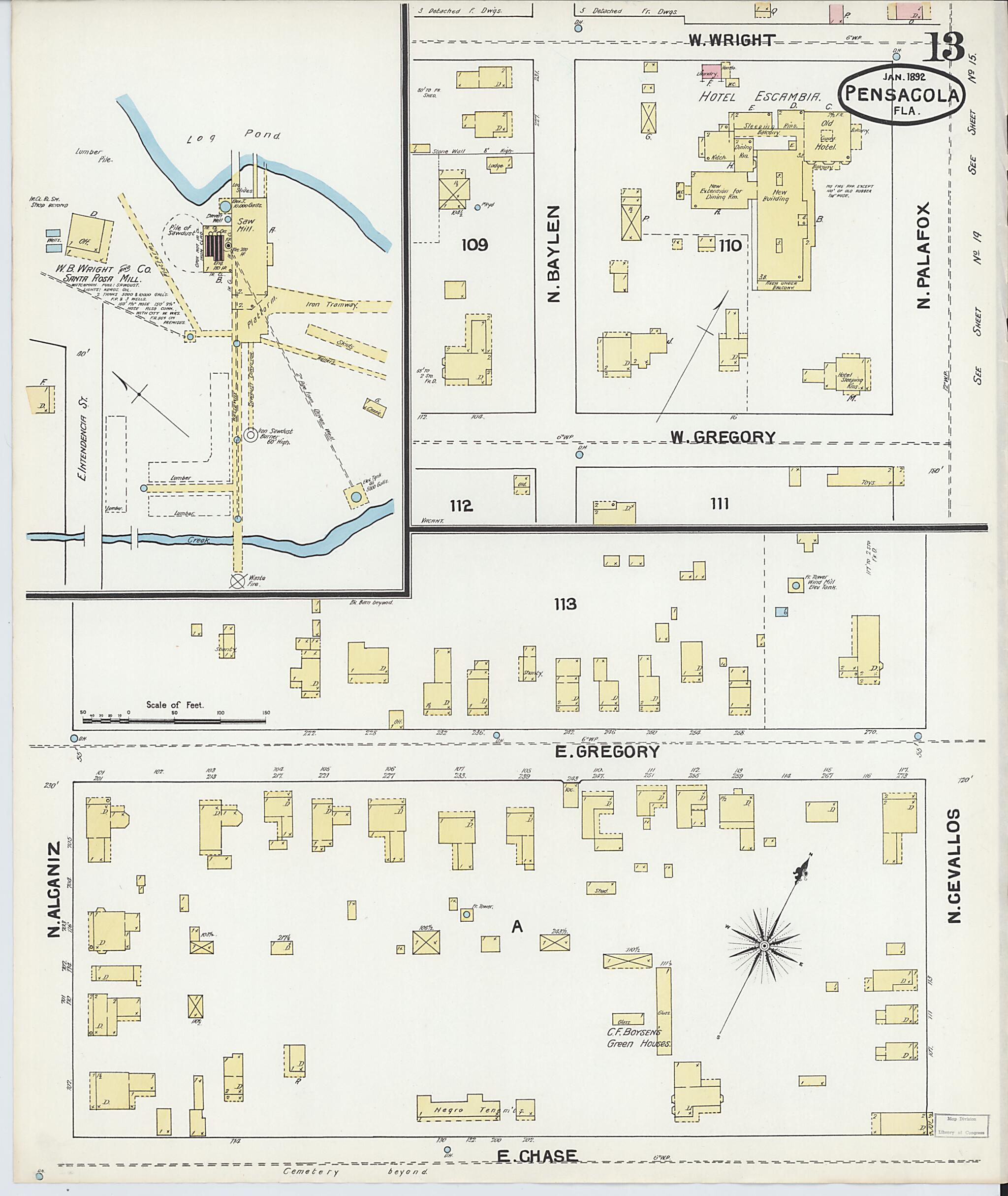 This old map of Woolsey, Escambia County, Florida was created by Sanborn Map Company in 1892