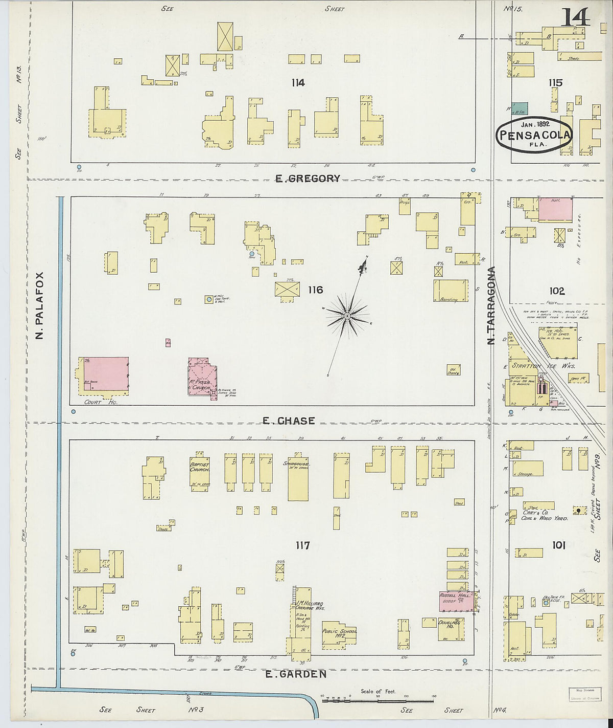 Pensacola, Escambia County, Florida 1892 (Sheet 14) by Relic Map Company