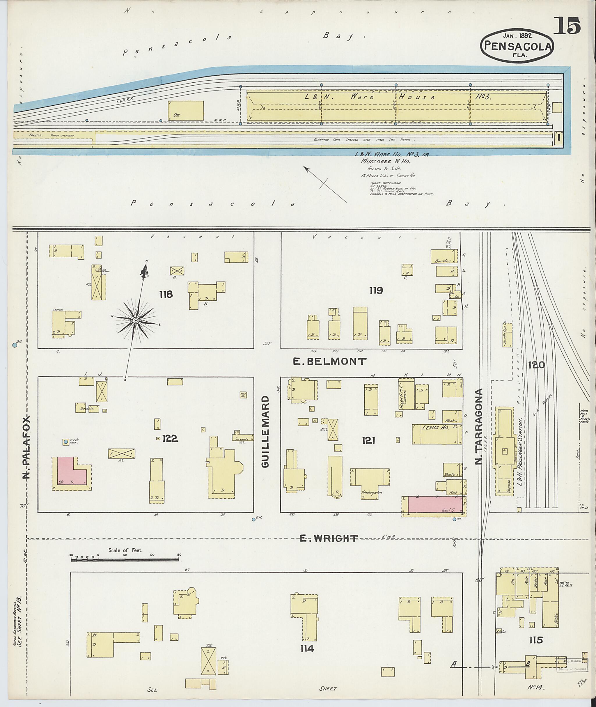 This old map of Woolsey, Escambia County, Florida was created by Sanborn Map Company in 1892