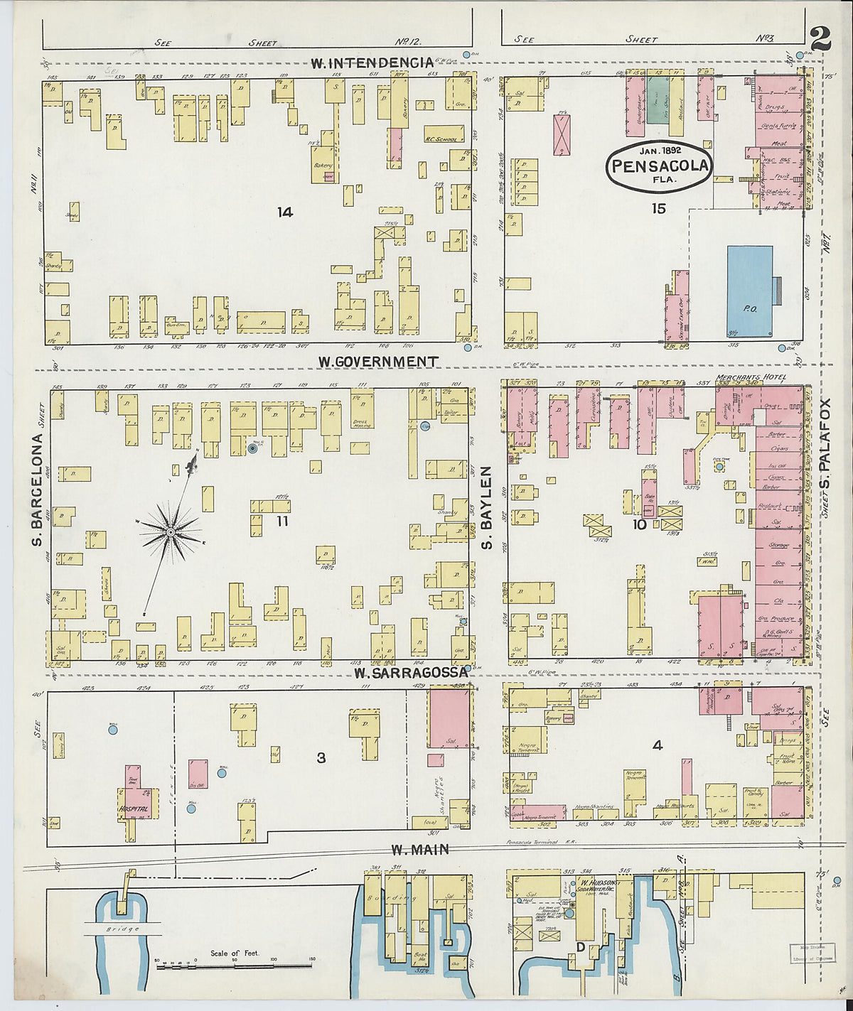 Pensacola, Escambia County, Florida 1892 (Sheet 2) by Relic Map Company