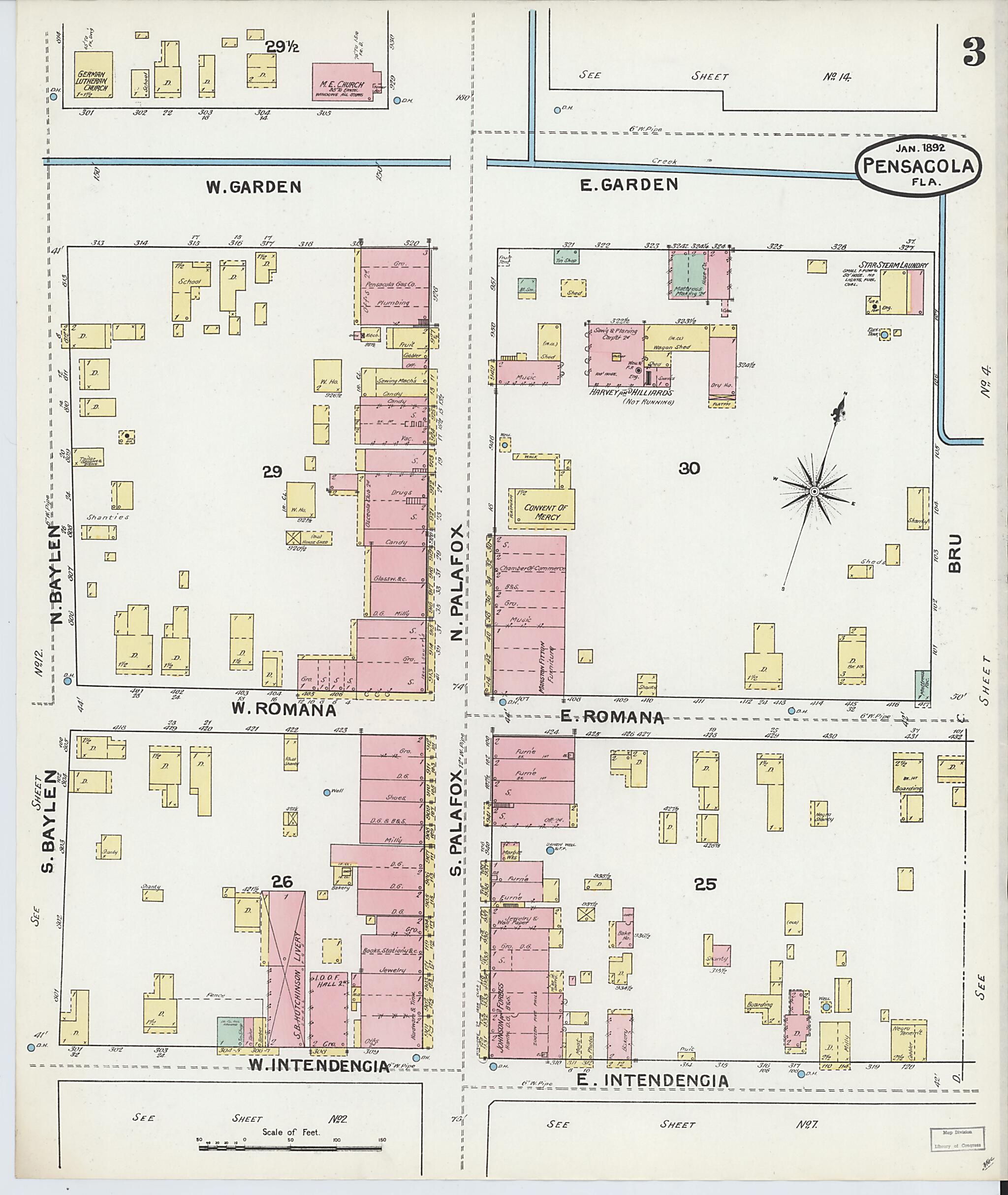 This old map of Woolsey, Escambia County, Florida was created by Sanborn Map Company in 1892