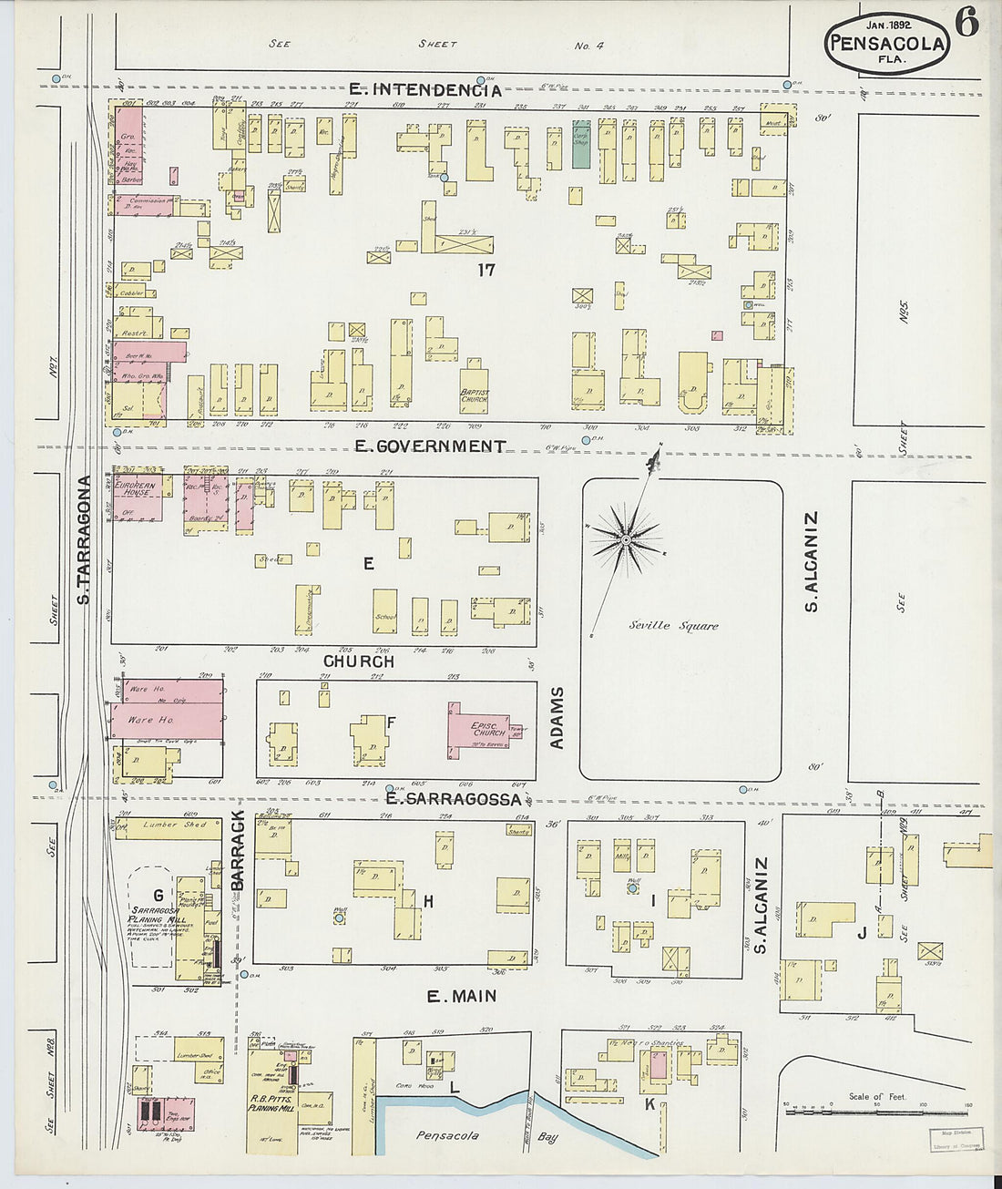 This old map of Woolsey, Escambia County, Florida was created by Sanborn Map Company in 1892