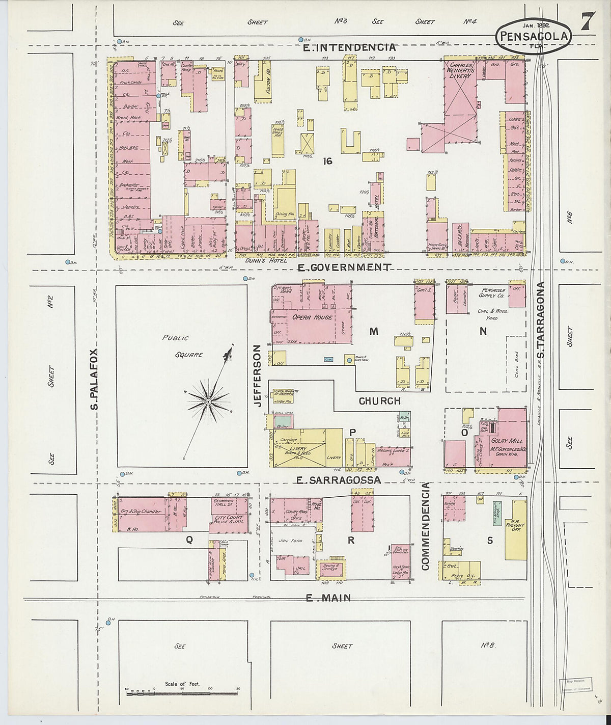 Pensacola, Escambia County, Florida 1892 (Sheet 7) by Relic Map Company