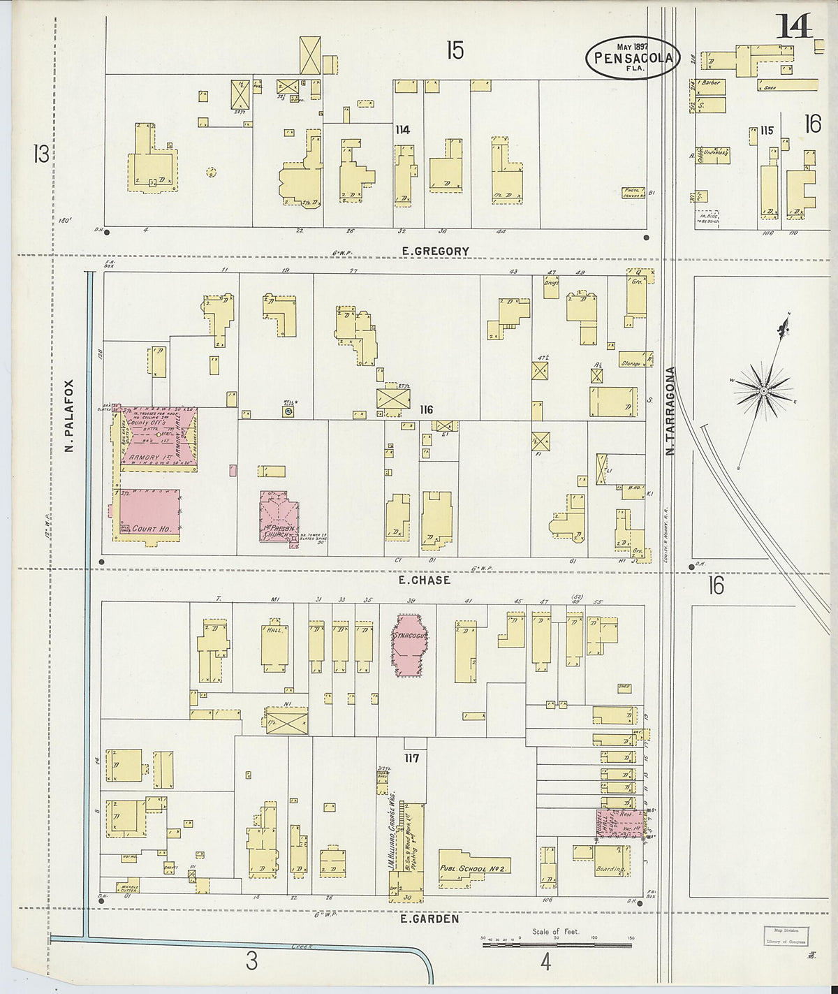 Pensacola, Escambia County, Florida 1897 (Sheet 14) by Relic Map Company