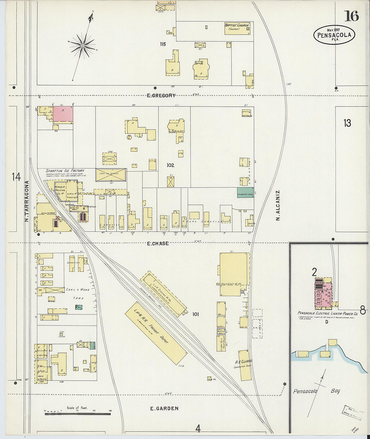 Pensacola, Escambia County, Florida 1897 (Sheet 16) by Relic Map Company