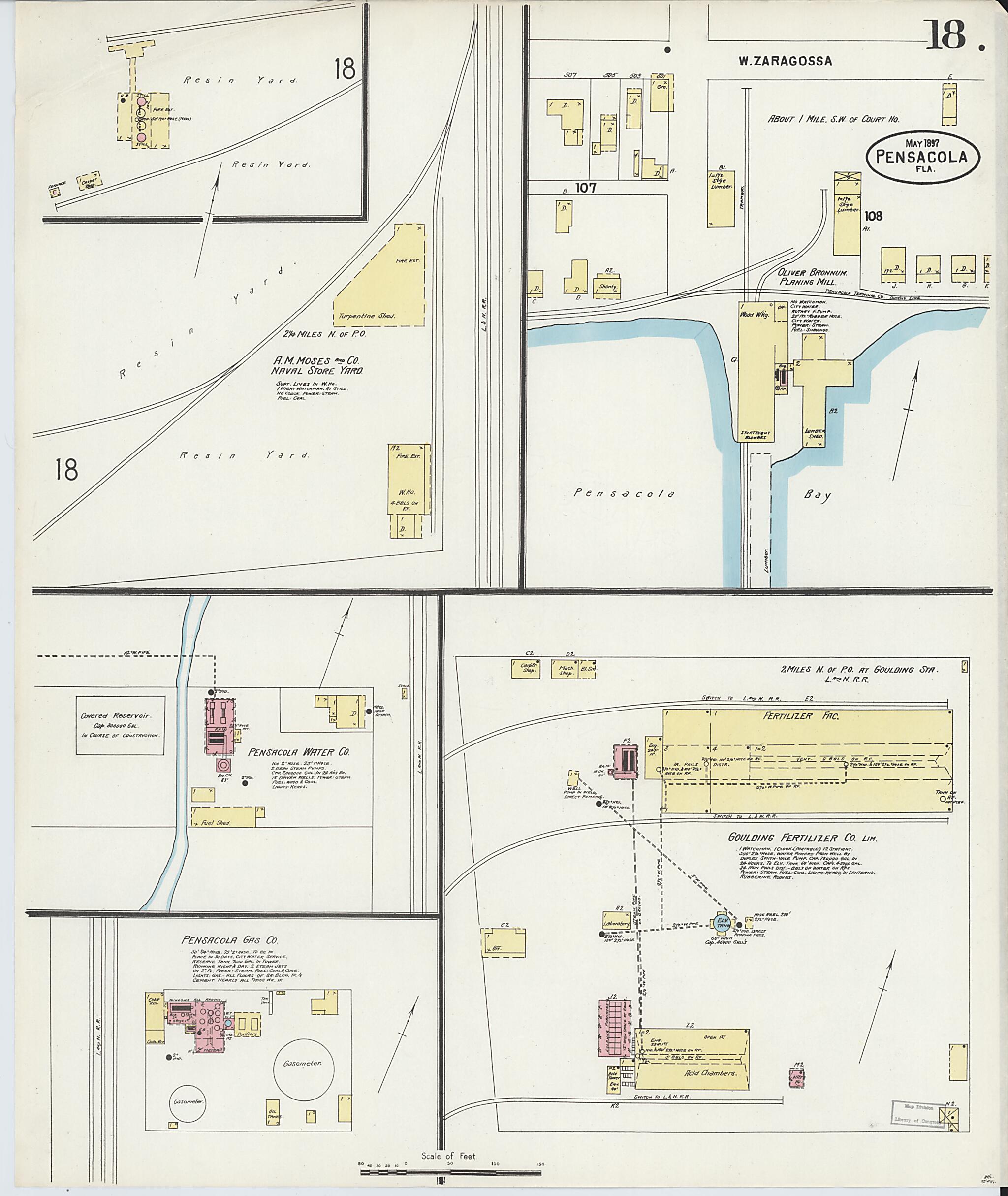 This old map of Woolsey, Escambia County, Florida was created by Sanborn Map Company in 1897
