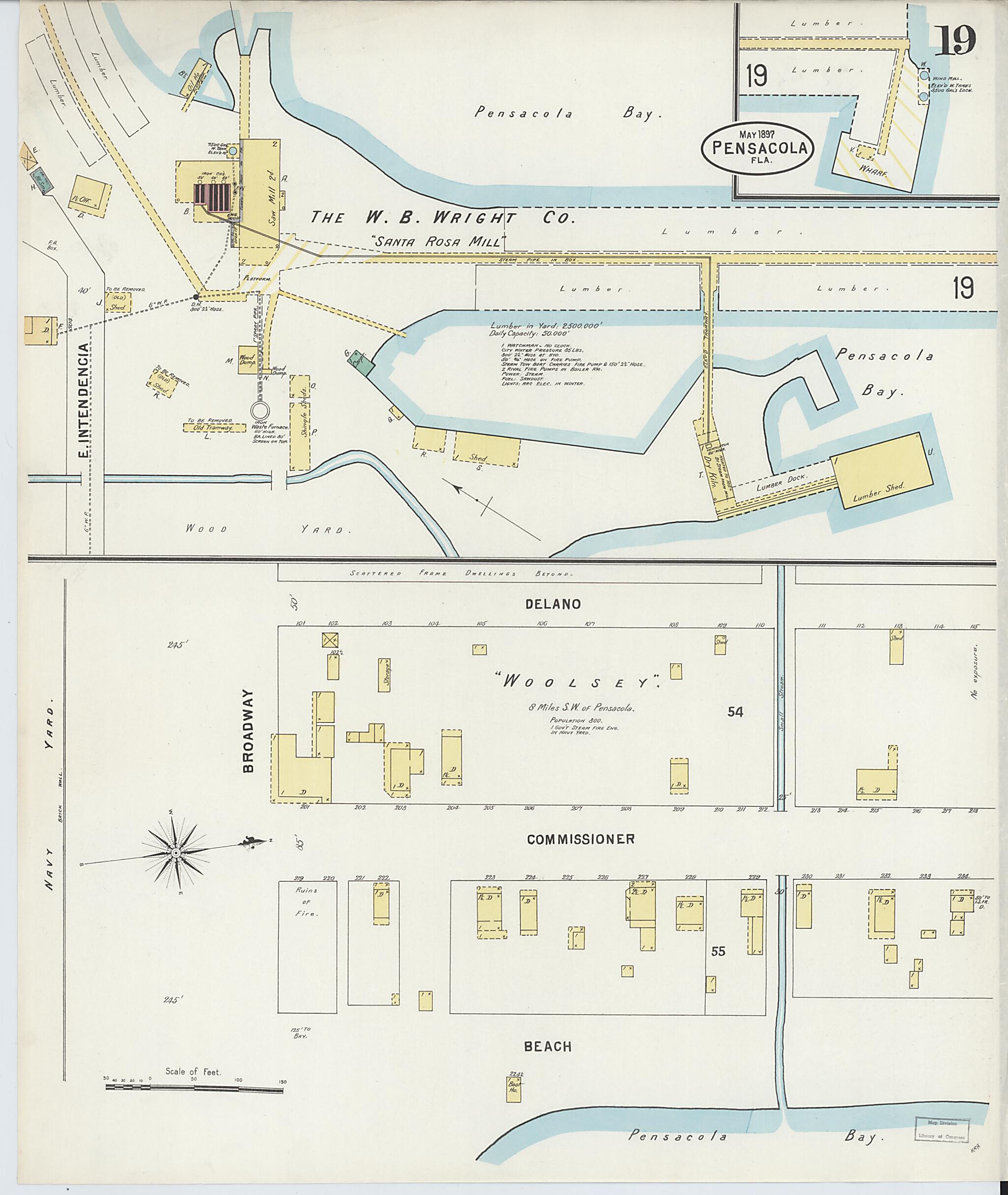 This old map of Woolsey, Escambia County, Florida was created by Sanborn Map Company in 1897