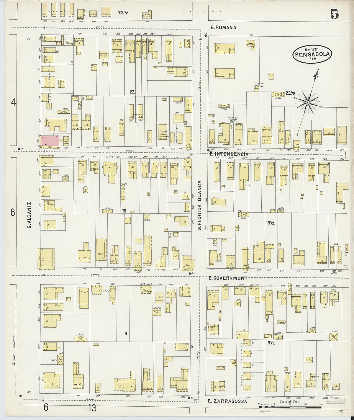 Pensacola, Escambia County, Florida 1897 (Sheet 5) by Relic Map Company