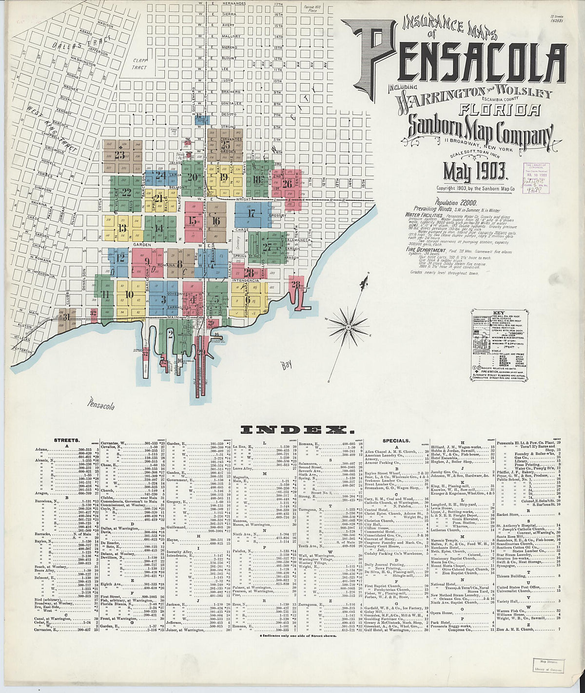 Pensacola, Escambia County, Florida 1903 (Sheet 1) by Relic Map Company