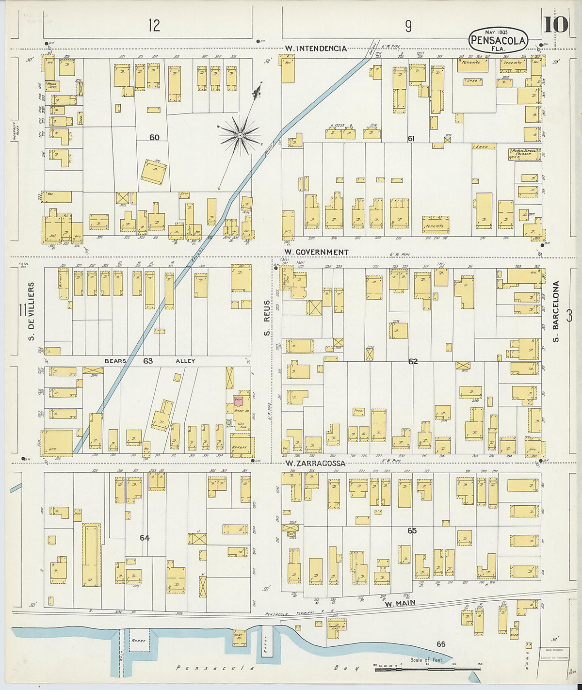 Pensacola, Escambia County, Florida 1903 (Sheet 10) by Relic Map Company