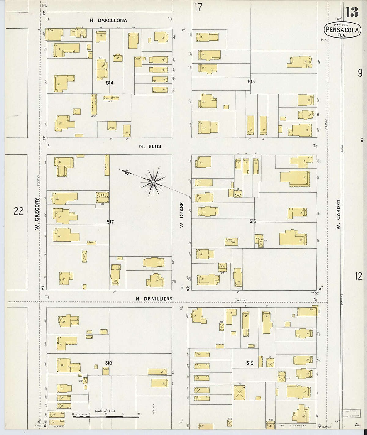 Pensacola, Escambia County, Florida 1903 (Sheet 13) by Relic Map Company