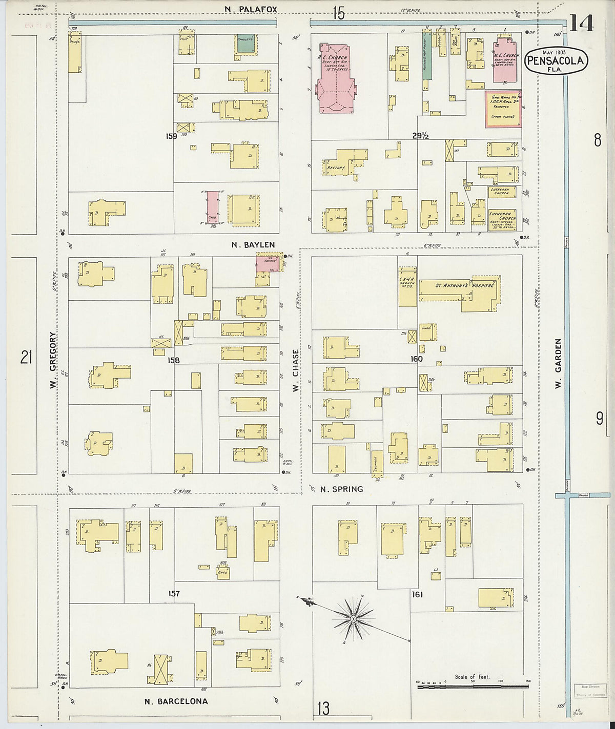 Pensacola, Escambia County, Florida 1903 (Sheet 14) by Relic Map Company