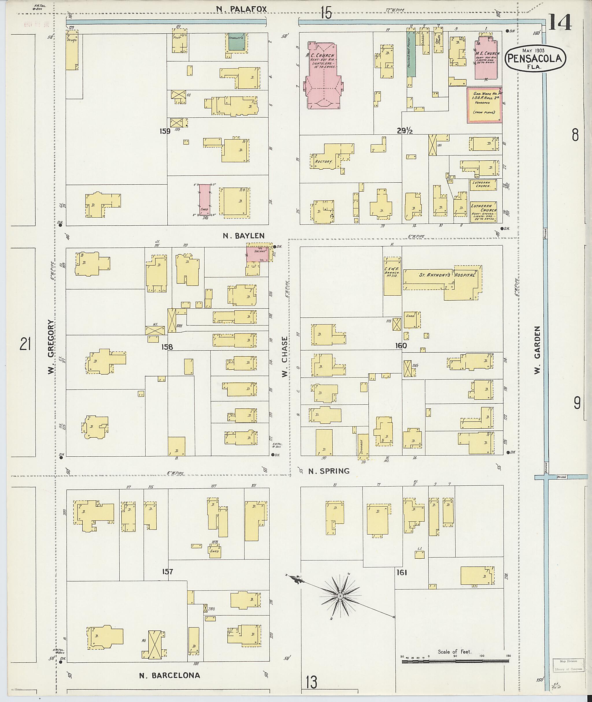 This old map of Woolsey, Escambia County, Florida was created by Sanborn Map Company in 1903