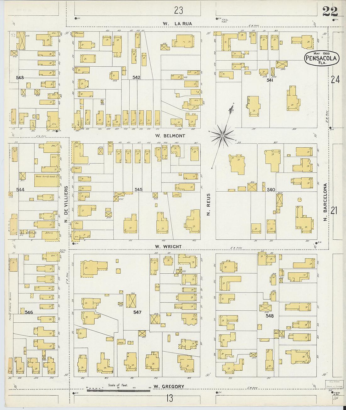 This old map of Woolsey, Escambia County, Florida was created by Sanborn Map Company in 1903