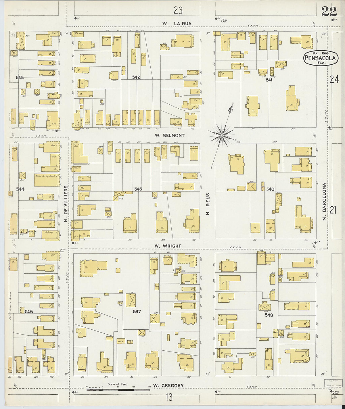 Pensacola, Escambia County, Florida 1903 (Sheet 22) by Relic Map Company