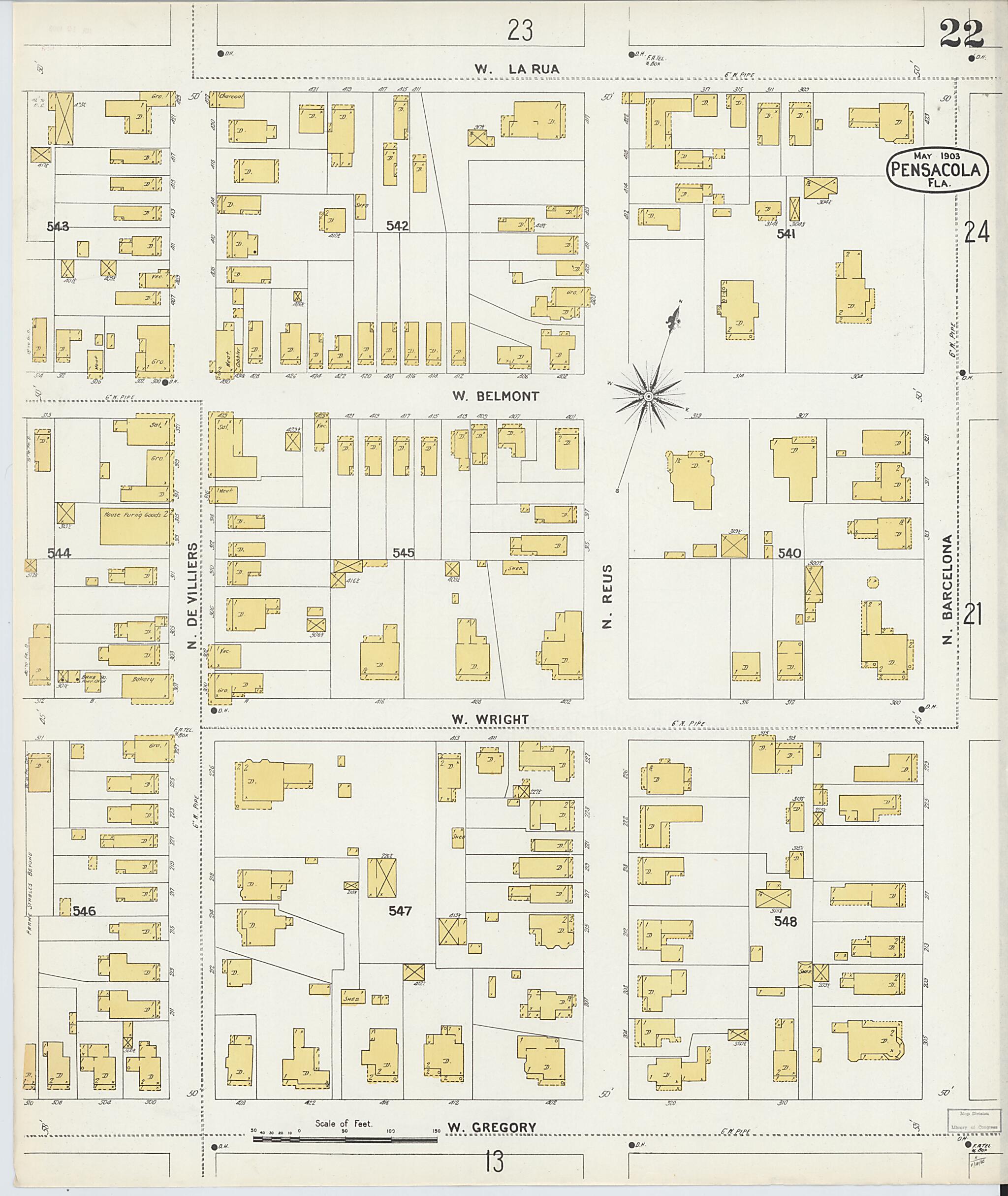This old map of Woolsey, Escambia County, Florida was created by Sanborn Map Company in 1903