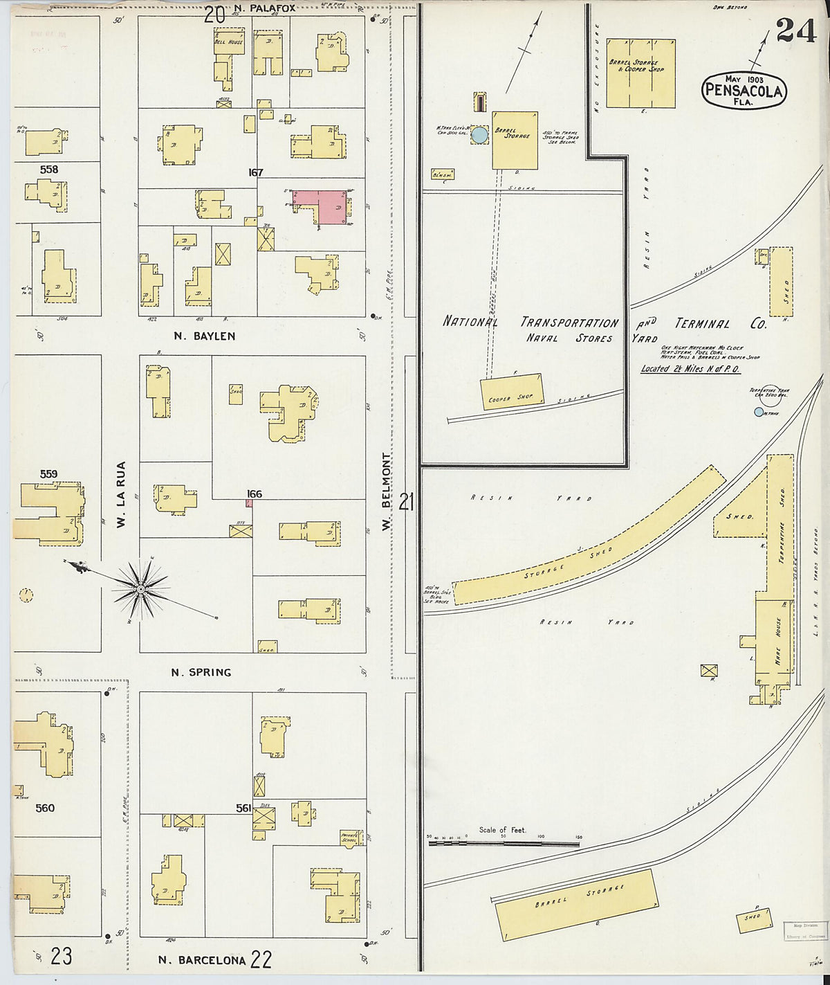 Pensacola, Escambia County, Florida 1903 (Sheet 24) by Relic Map Company