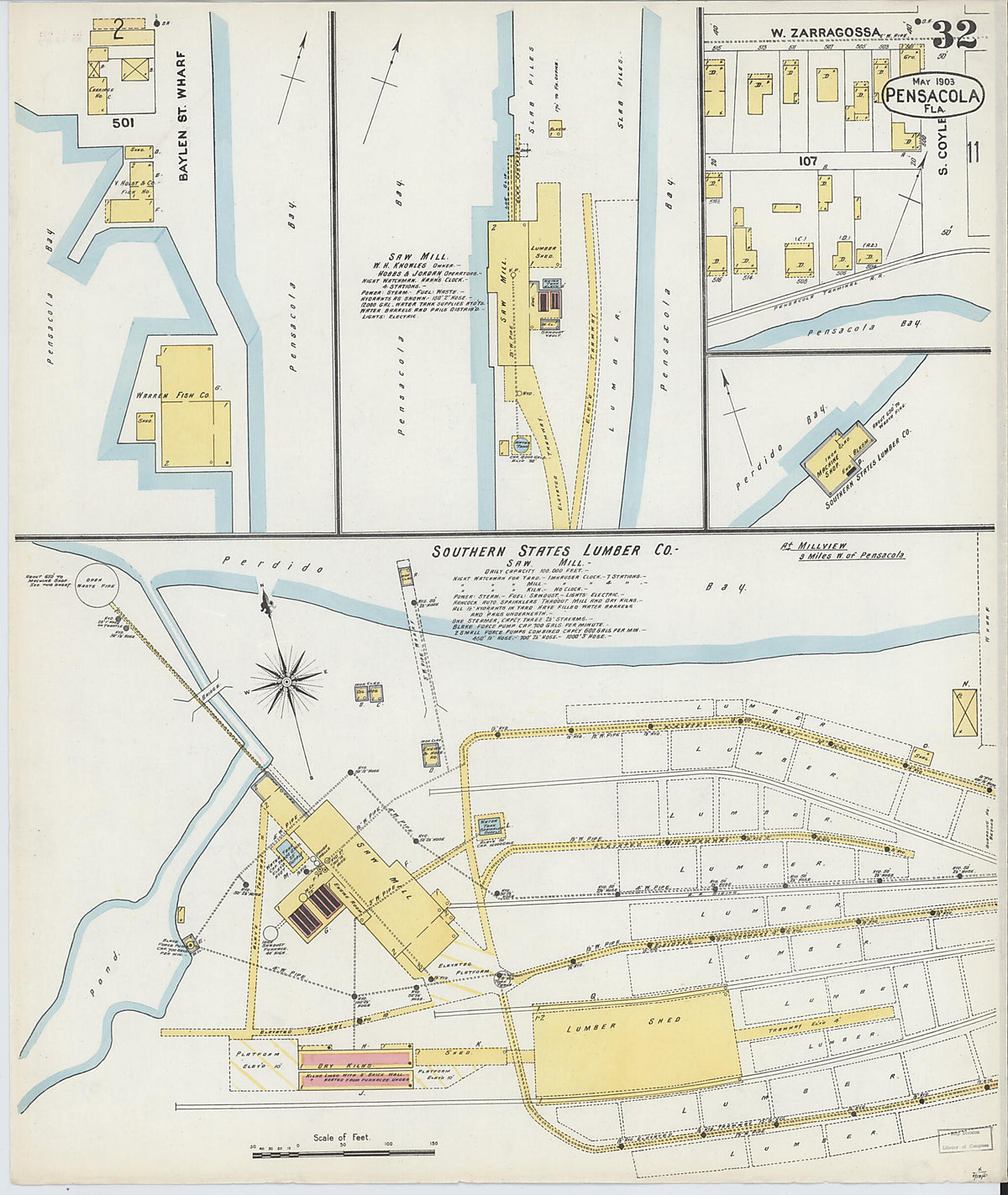Pensacola, Escambia County, Florida 1903 (Sheet 32) by Relic Map Company