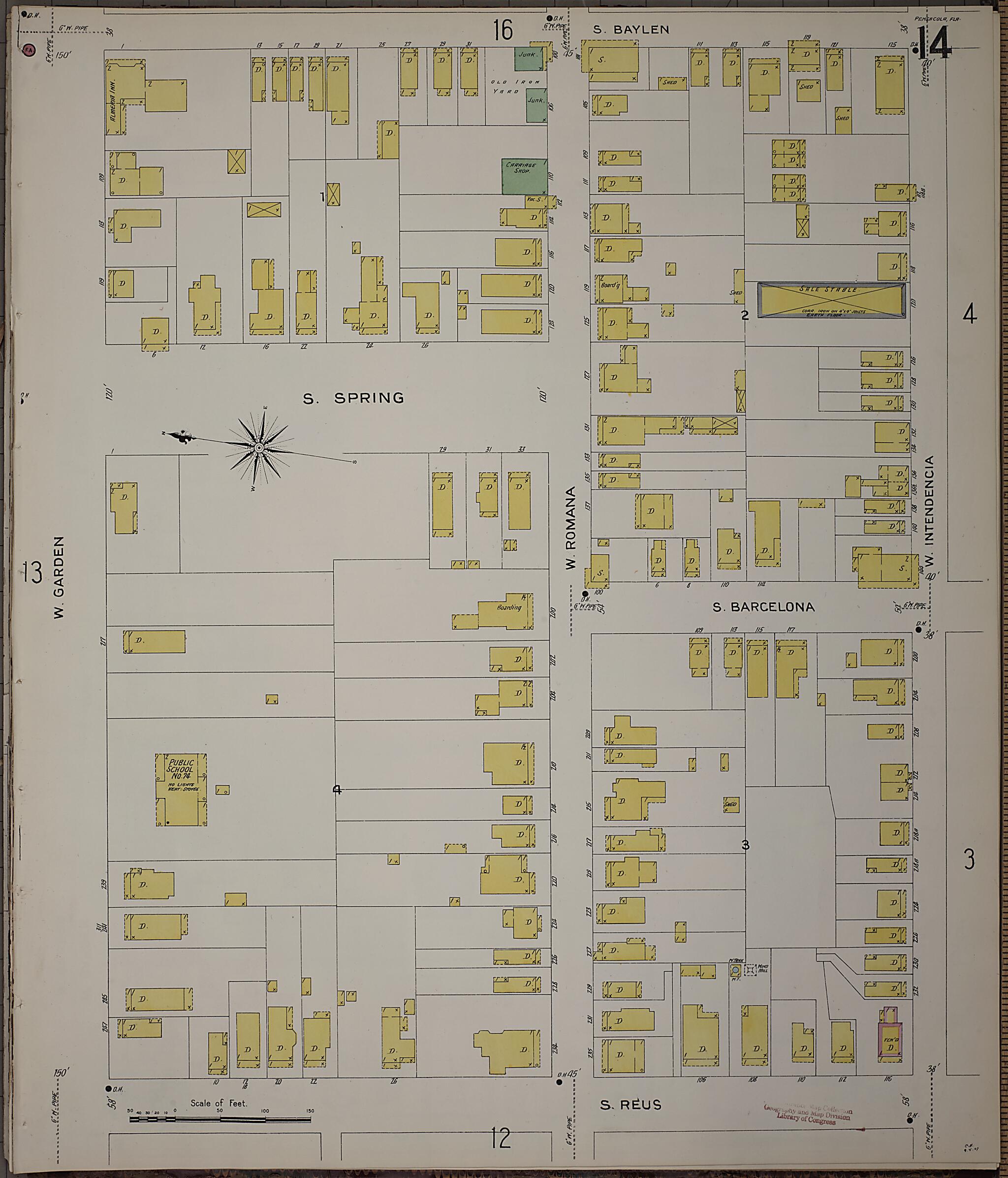 Pensacola, Escambia County, Florida 1907 (Sheet 15) by Relic Map Company