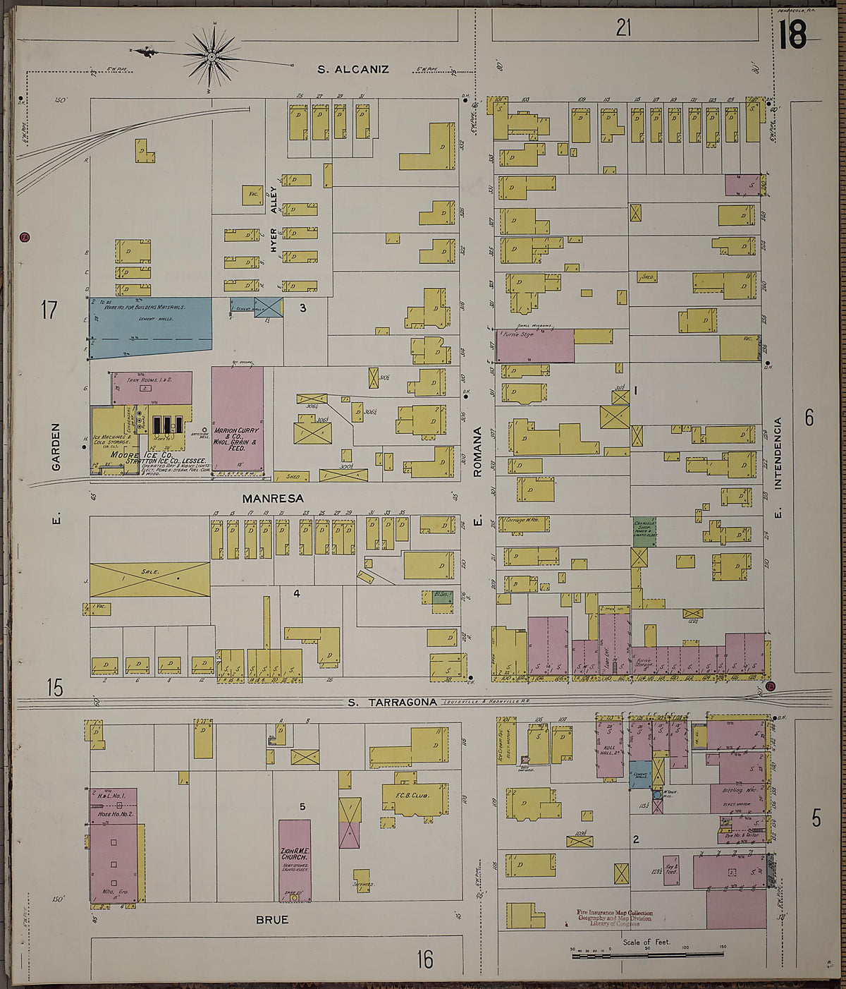 Pensacola, Escambia County, Florida 1907 (Sheet 19) by Relic Map Company