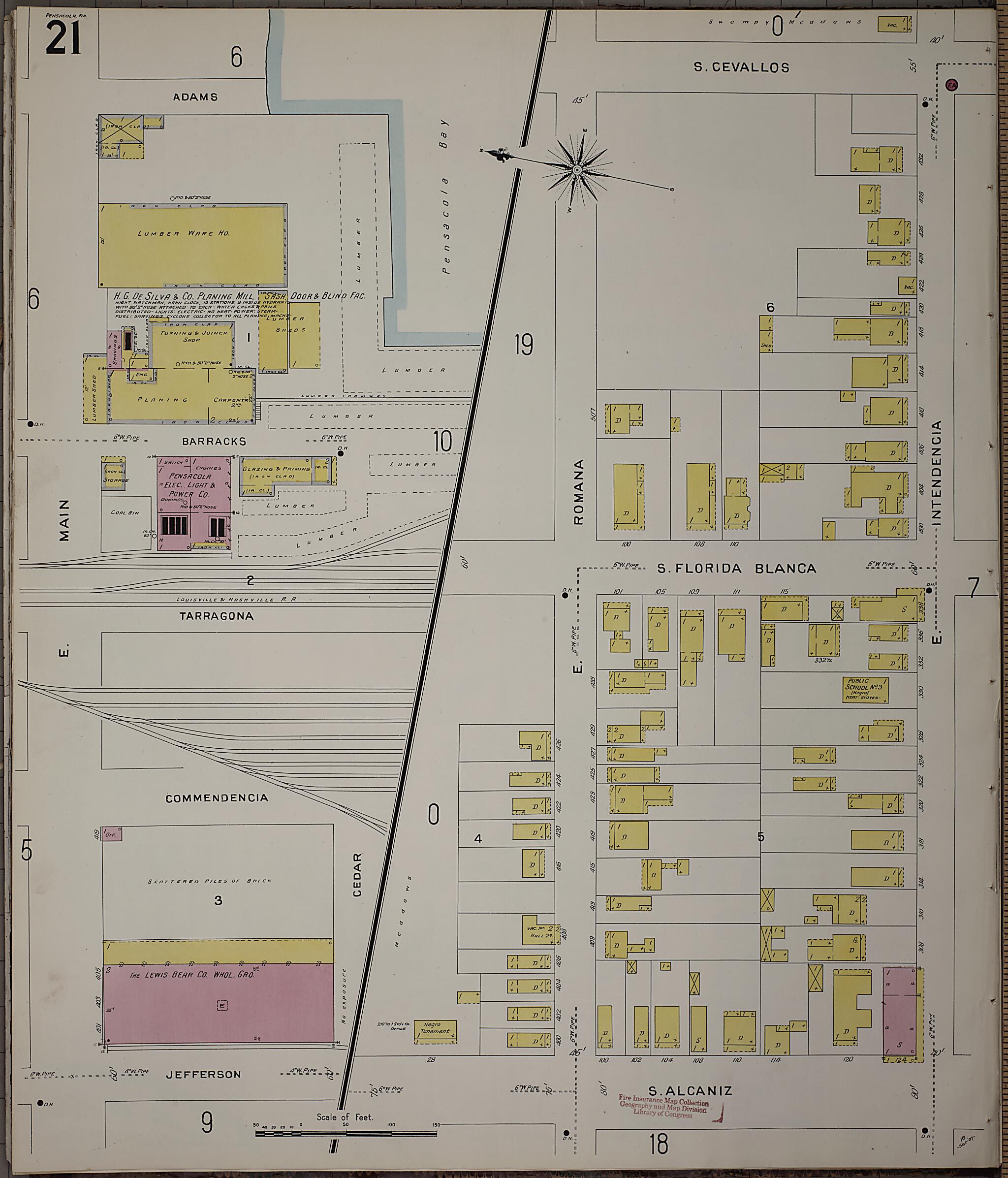 Pensacola, Escambia County, Florida 1907 (Sheet 22) by Relic Map Company