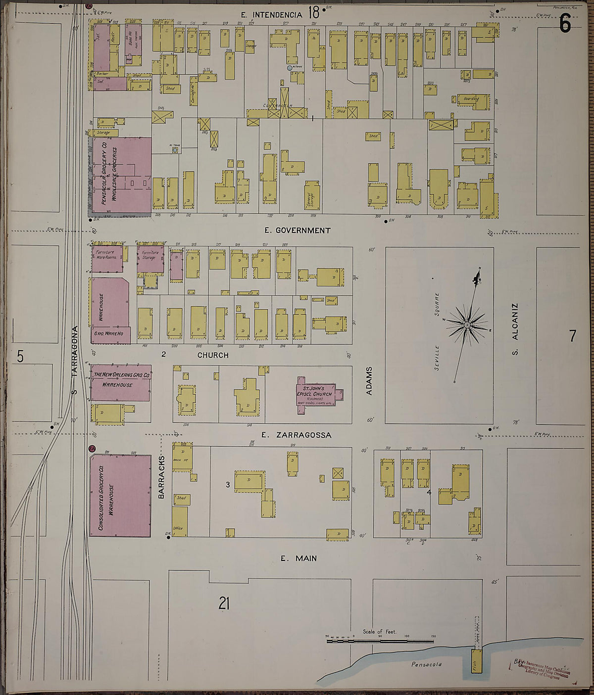 Pensacola, Escambia County, Florida 1907 (Sheet 7) by Relic Map Company