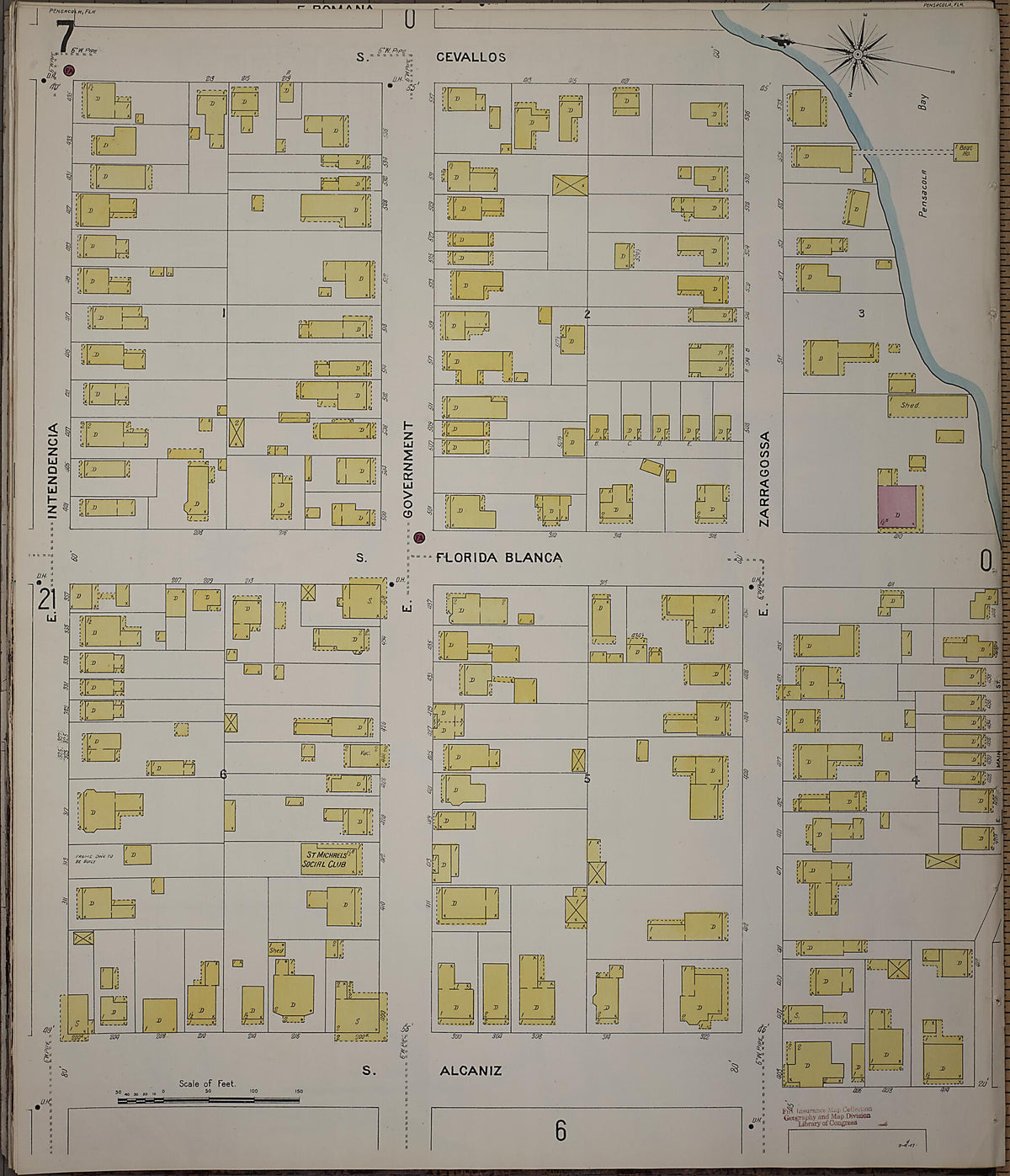 Pensacola, Escambia County, Florida 1907 (Sheet 8) by Relic Map Company
