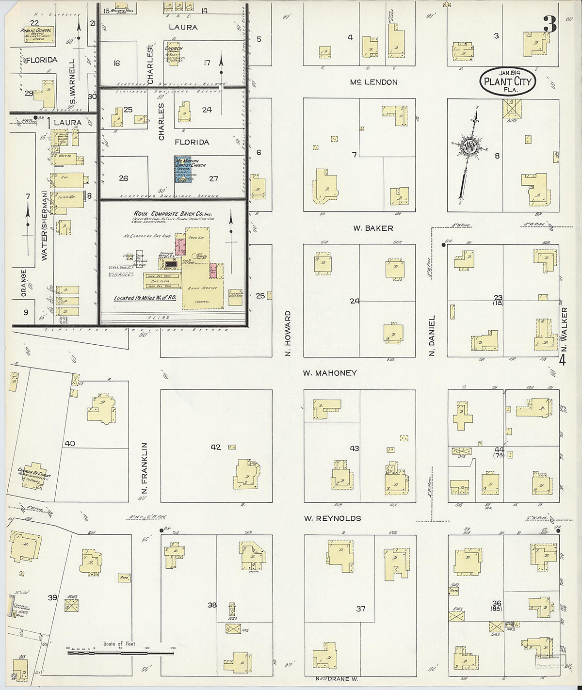 Plant City, Hillborough County, Florida 1914 (Sheet 3 of 8) by Relic Map Company