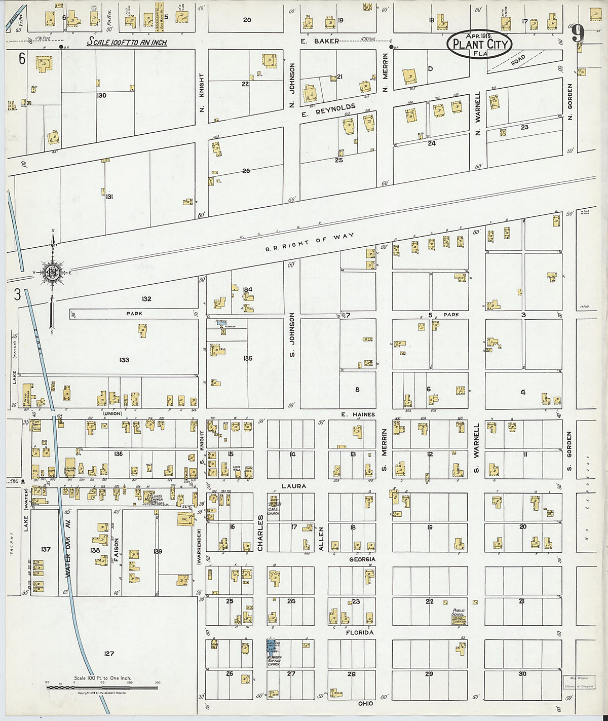 Plant City, Hillborough County, Florida 1919 (Sheet 9 of 9) by Relic Map Company