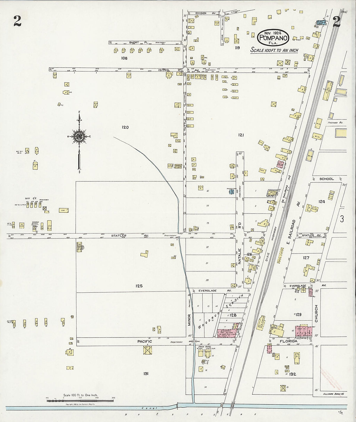 Pompano, Broward County, Florida 1924 (Sheet 2 of 3) by Relic Map Company