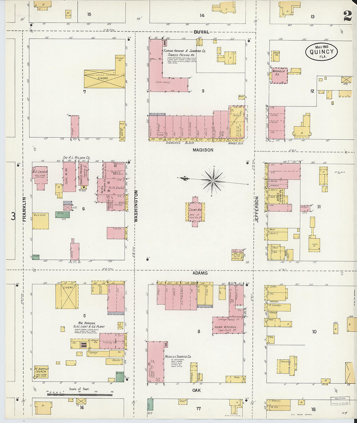 Quincy, Gadsden County, Florida 1903 (Sheet 2 of 3) by Relic Map Company