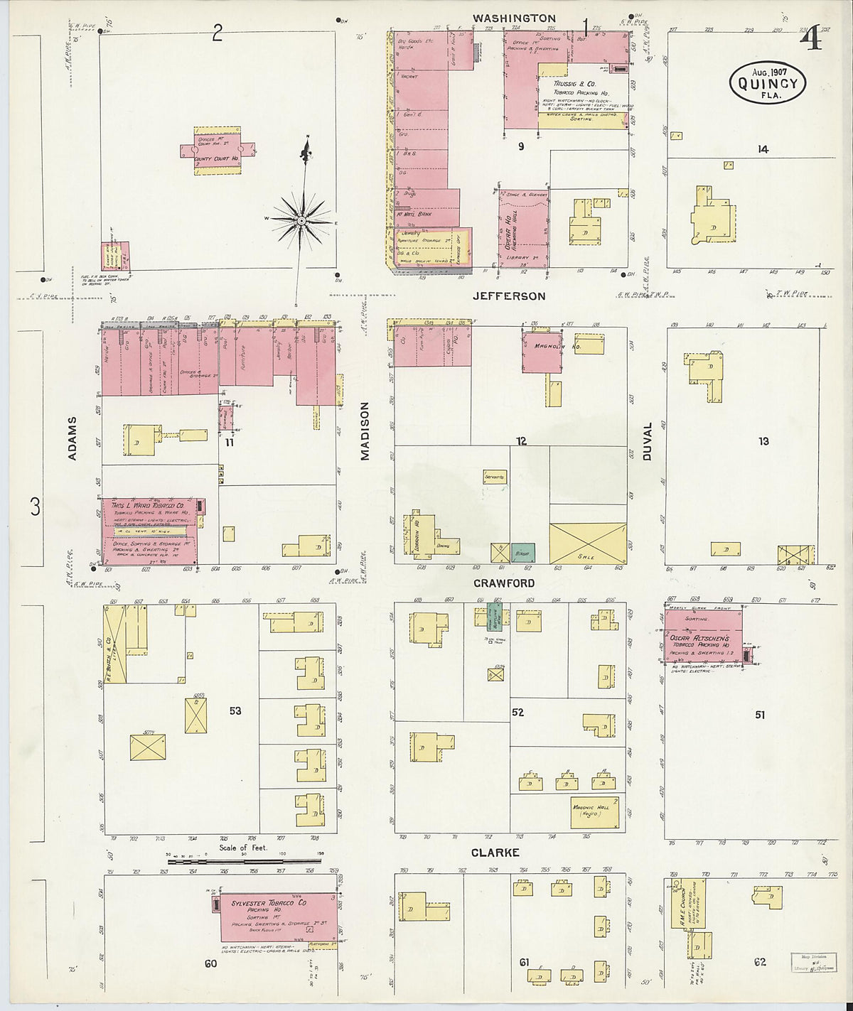 Quincy, Gadsden County, Florida 1907 (Sheet 4 of 5) by Relic Map Company