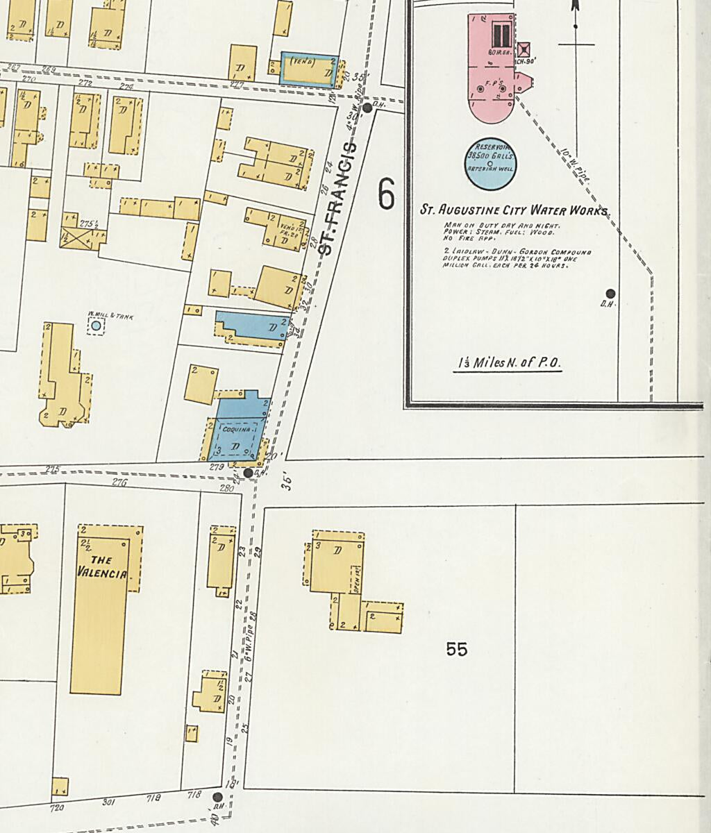 This old map of Saint Augustine, Saint John&