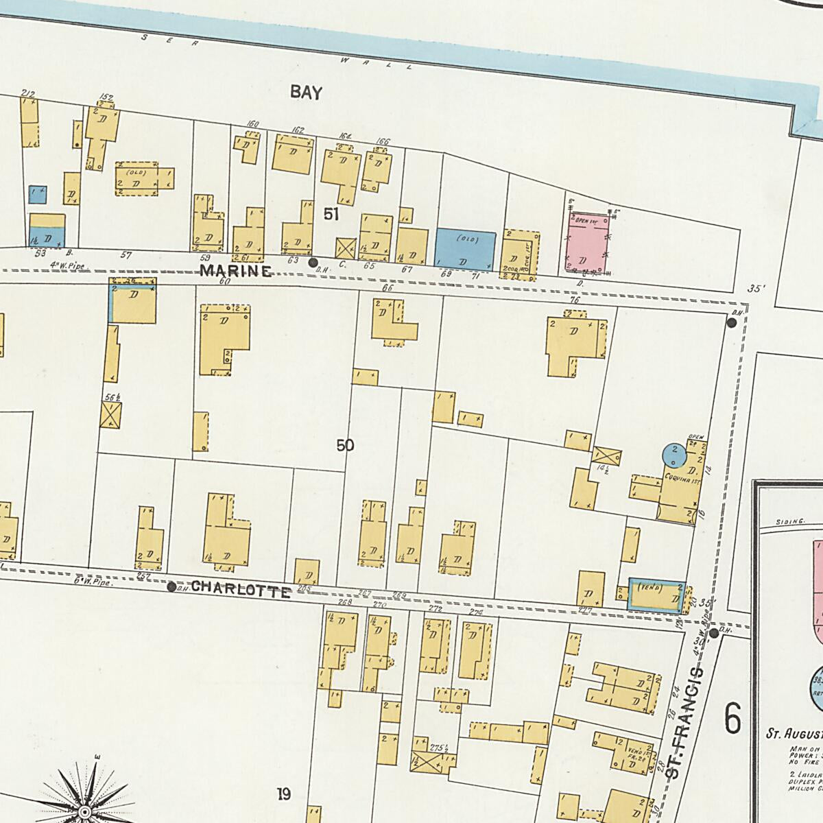 This old map of Saint Augustine, Saint John&