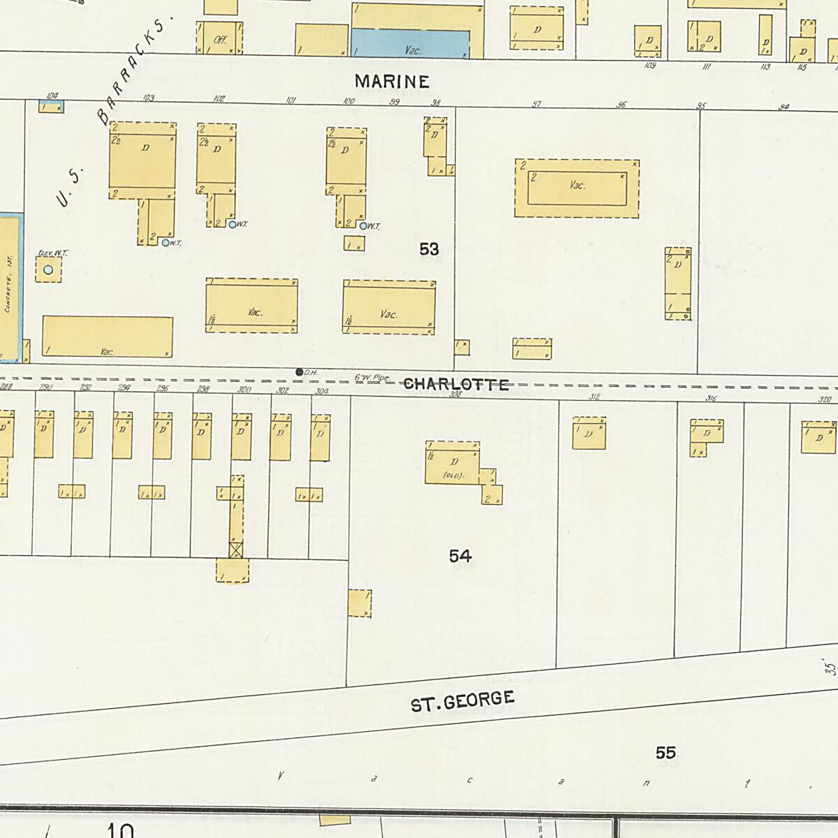 This old map of Saint Augustine, Saint John&