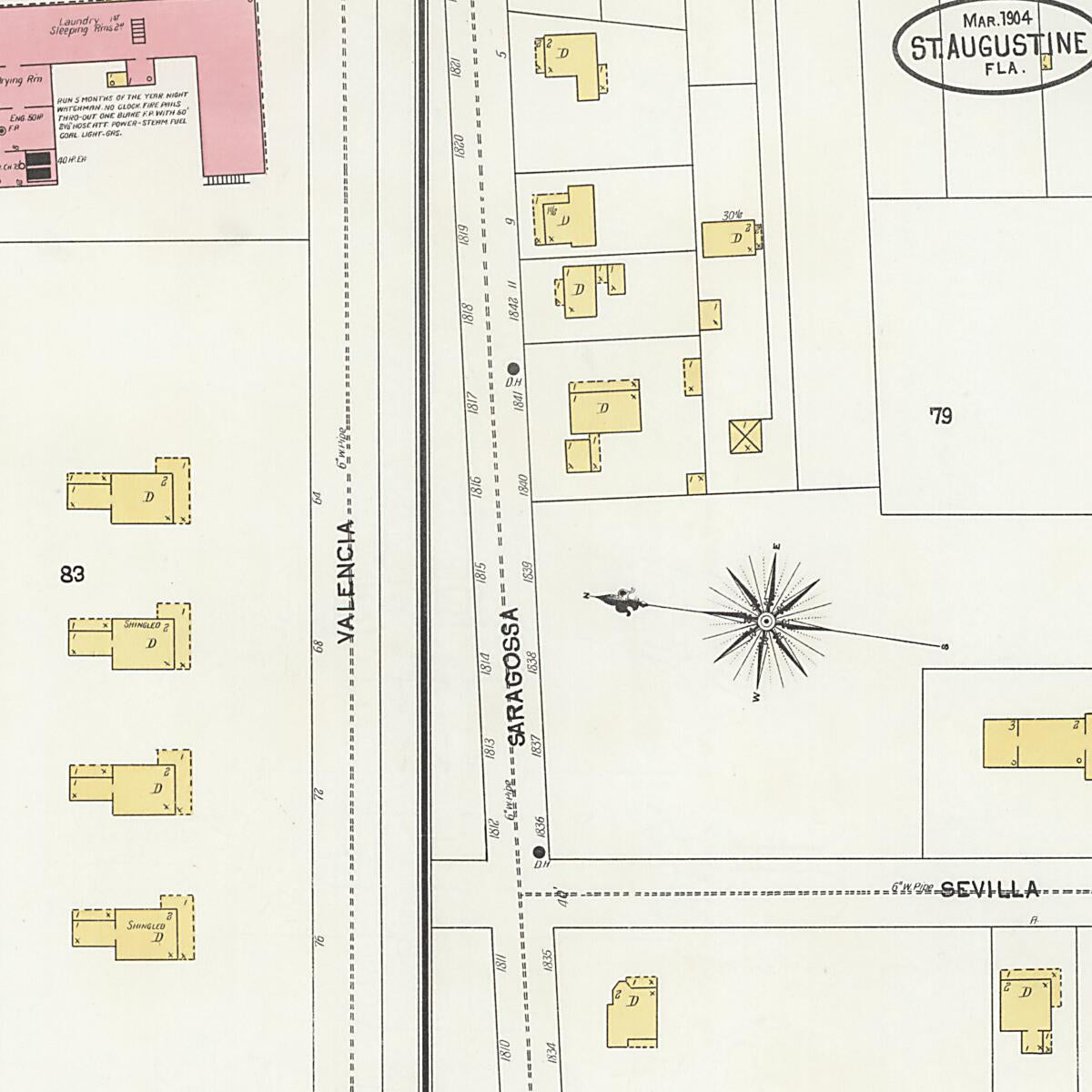 This old map of Saint Augustine, Saint John&