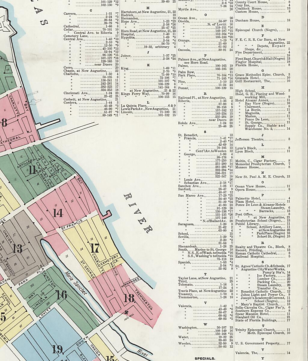 This old map of Saint Augustine, Saint John&