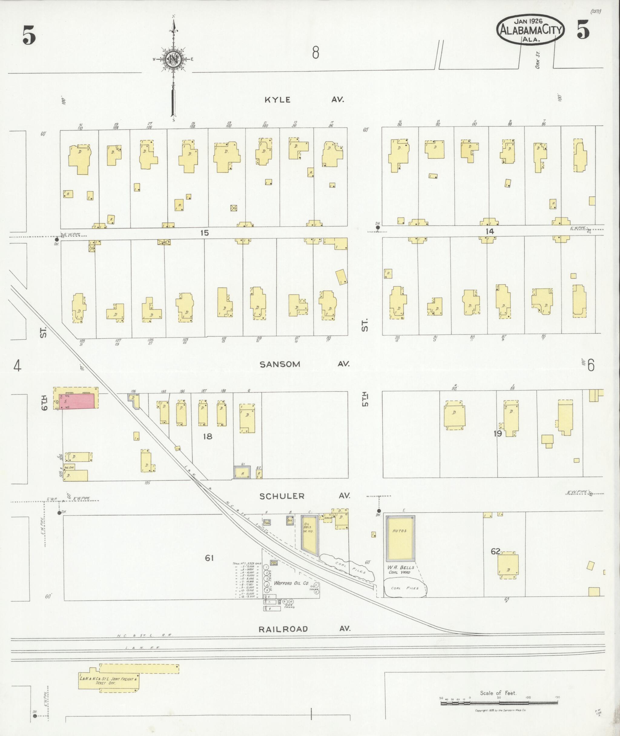 Alabama City, Etowah County, Alabama 1926 (Sheet 5 of 9) by Relic Map Company