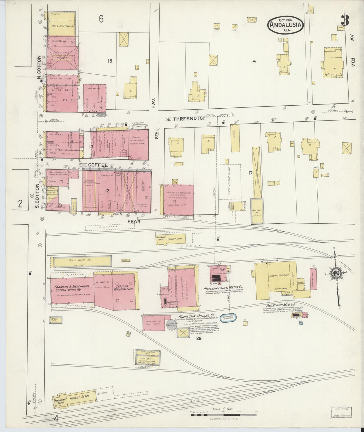 Andalusia, Covington County, Alabama 1916 (Sheet 3 of 6) by Relic Map Company